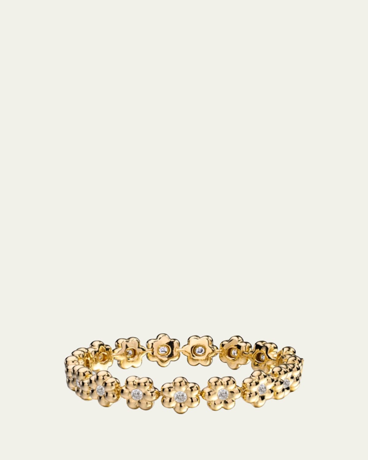 Boochier 18K Yellow Gold Round Diamond Flower Puff Bracelet | Thumbnail 4 Boochier 18K Yellow Gold Round Diamond Flower Puff Bracelet | Thumbnail 4