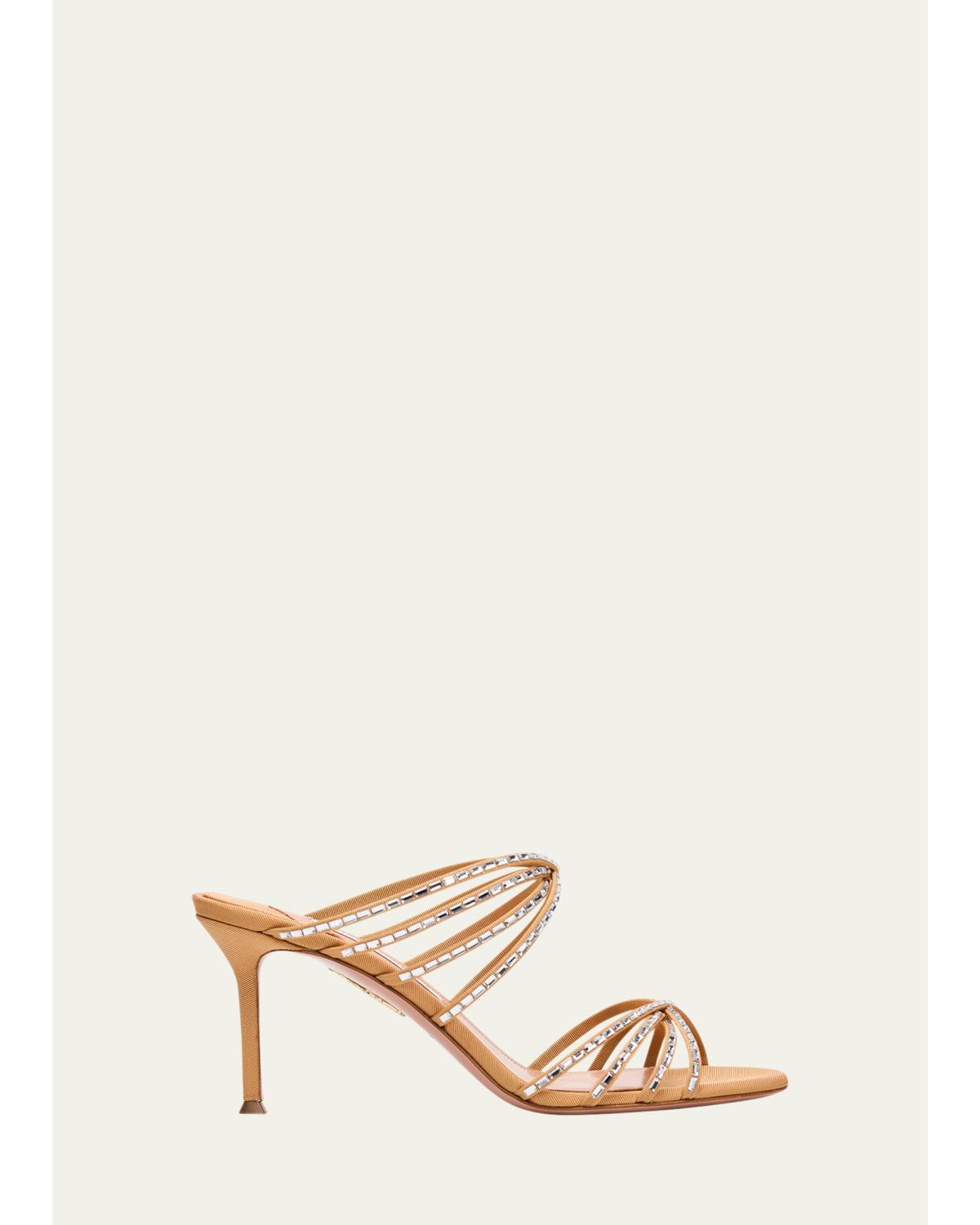 Tell Me Crystal 75Mm Grosgrain Sandals