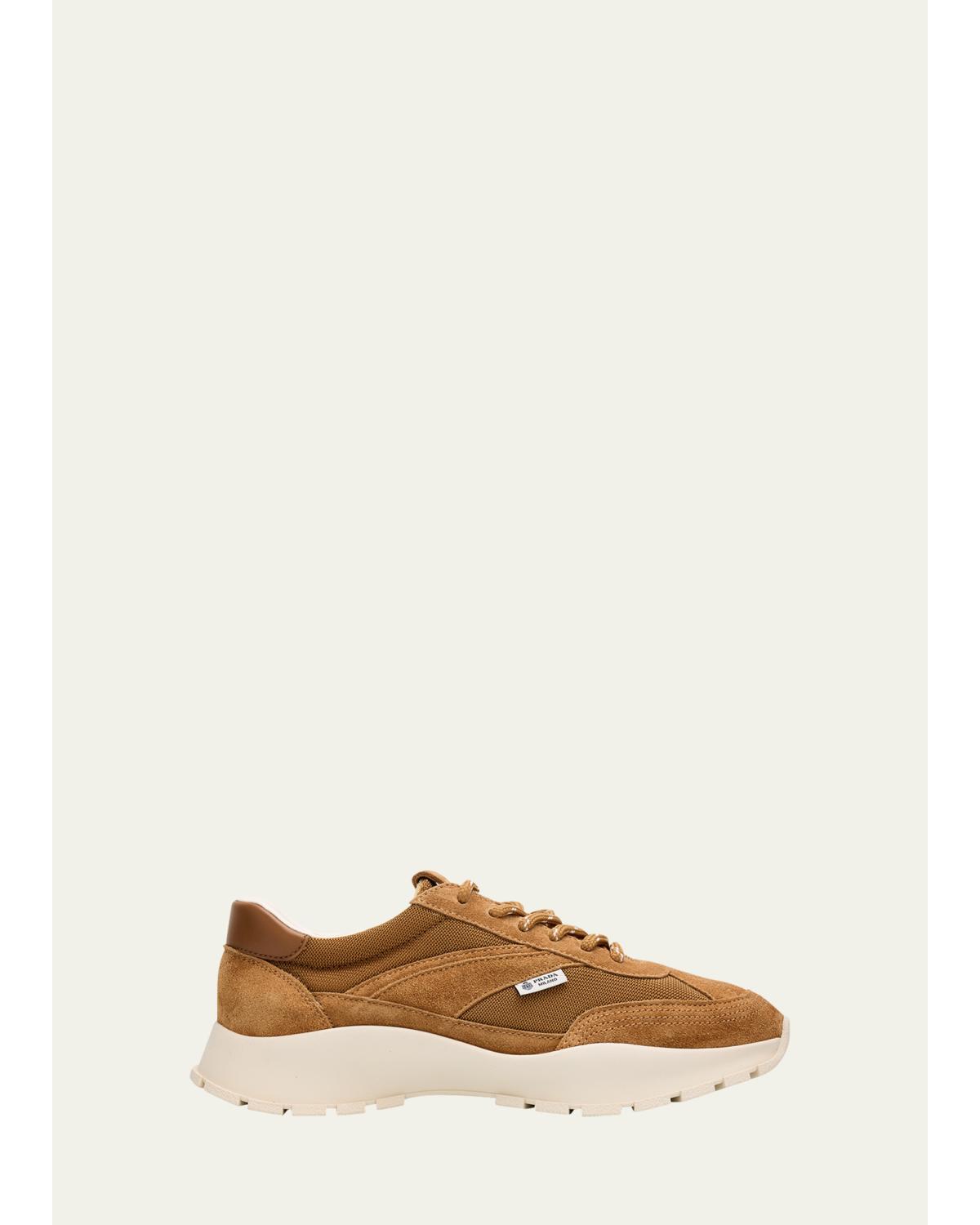 Mesh and Suede Sneakers