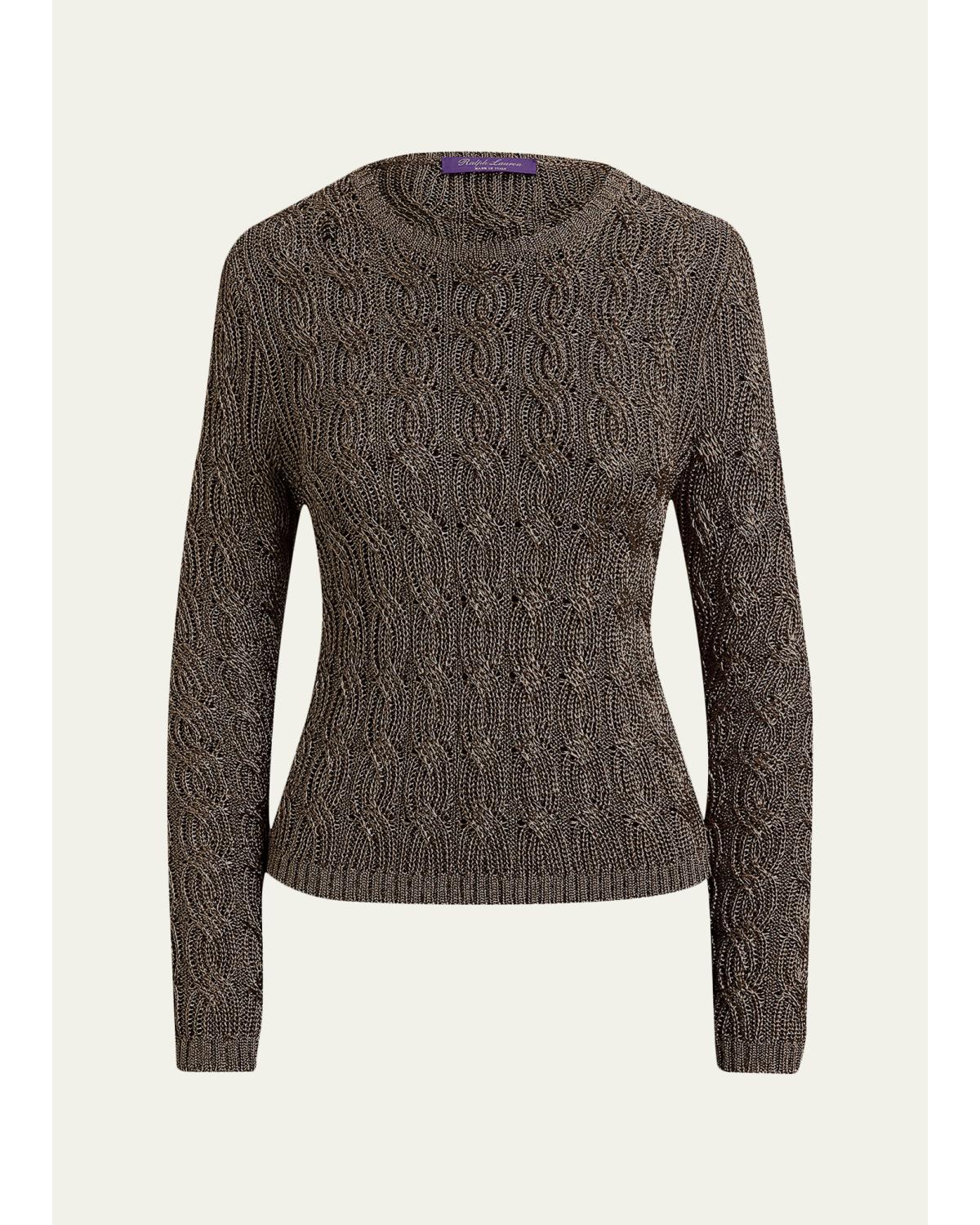 Cable-Knit Crewneck Sweater