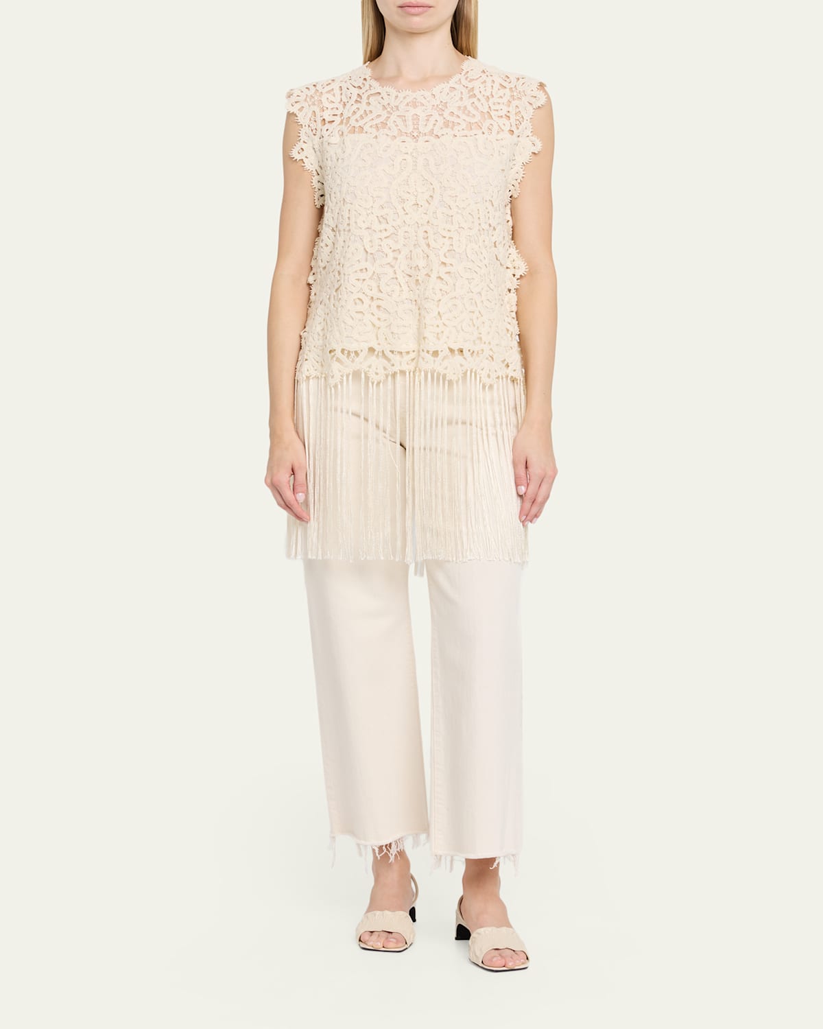 Alina Embroidered Fringe Top
