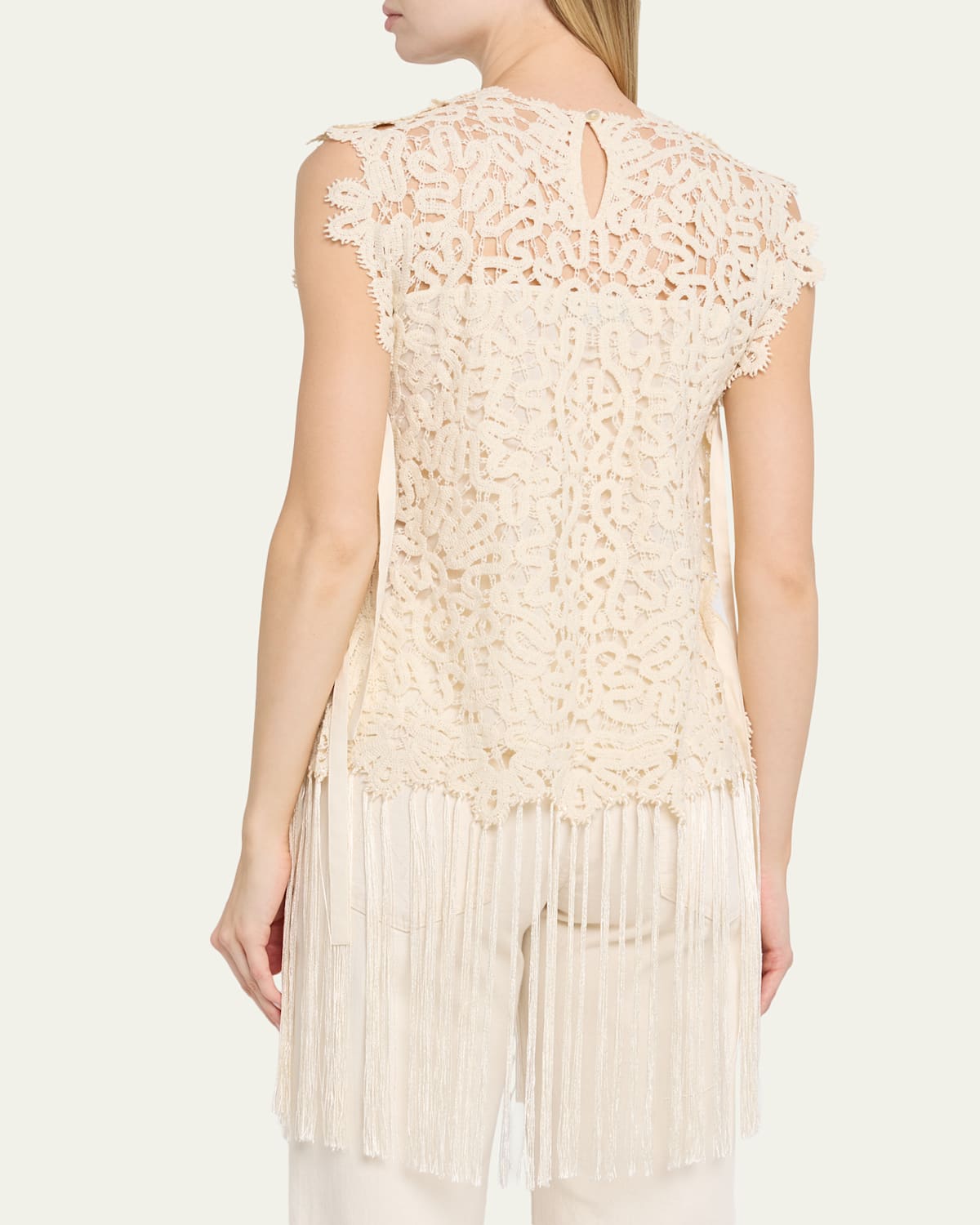 Alina Embroidered Fringe Top