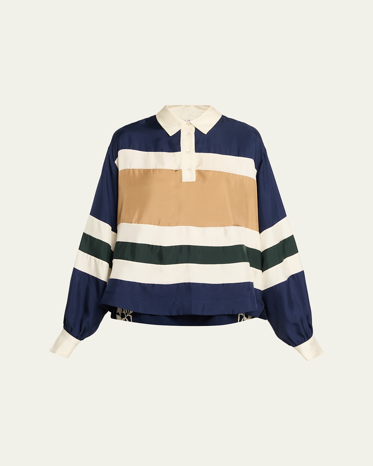 Sea Juliet Stripe Long-sleeve Polo In Multi