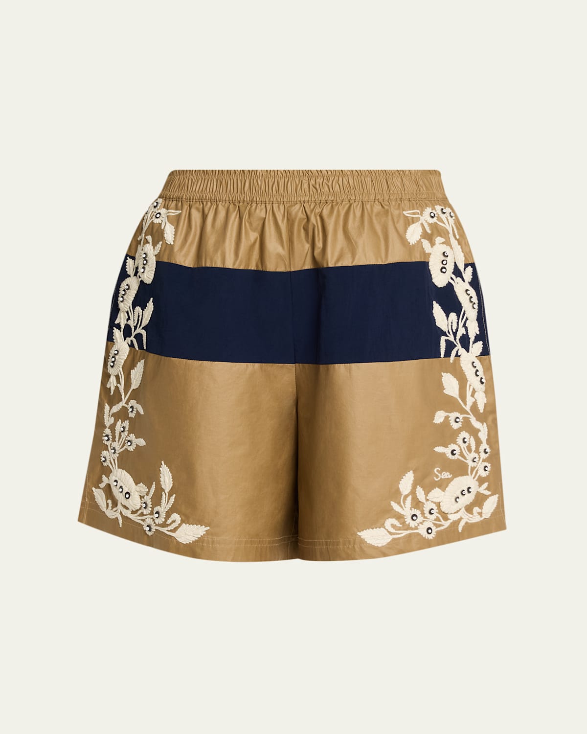 Georgie Embroidered Pull-On Shorts