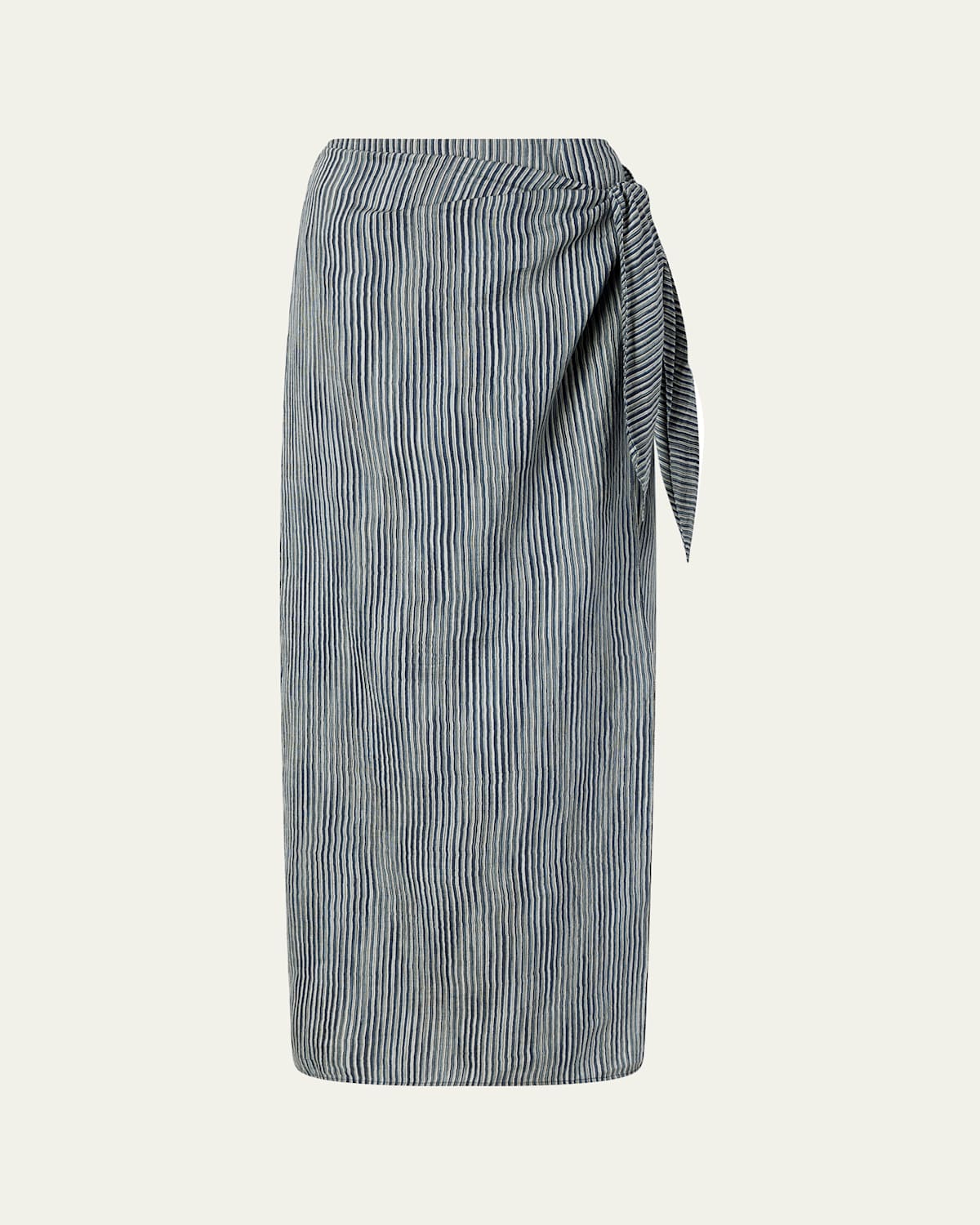 Attersee Linen Stripe Sarong Coverup In Blue