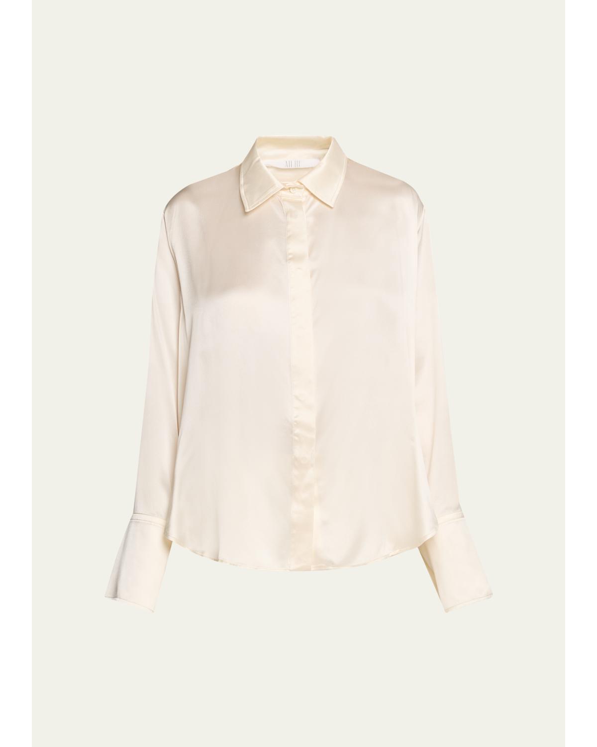Zoraya Silk Button-Front Shirt