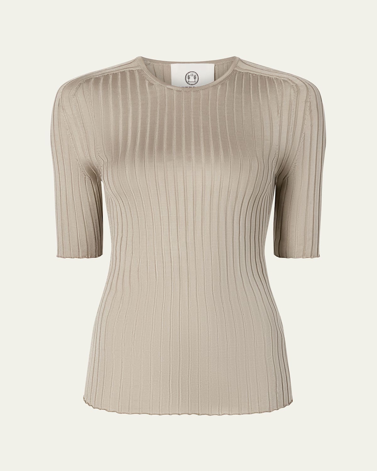 Attersee Ribbed Silk T-shirt In Gray