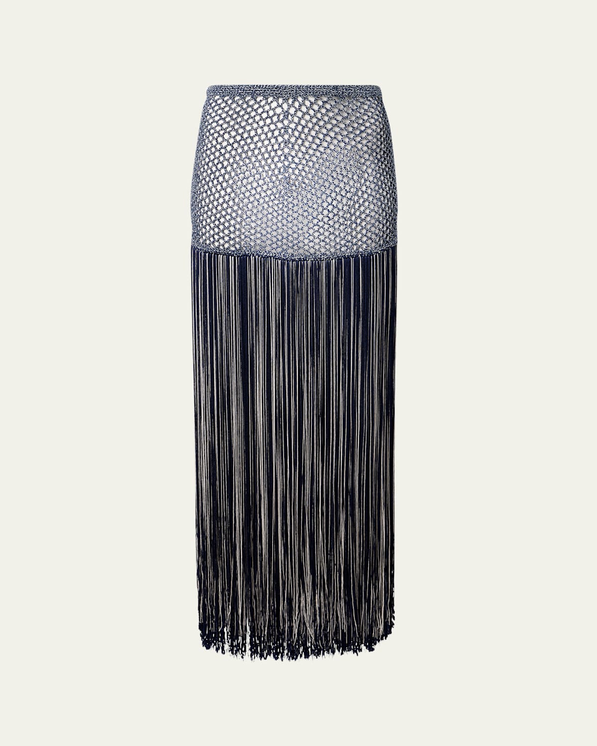 Attersee Palomar Crochet Fringe-trim Maxi Skirt In Blue