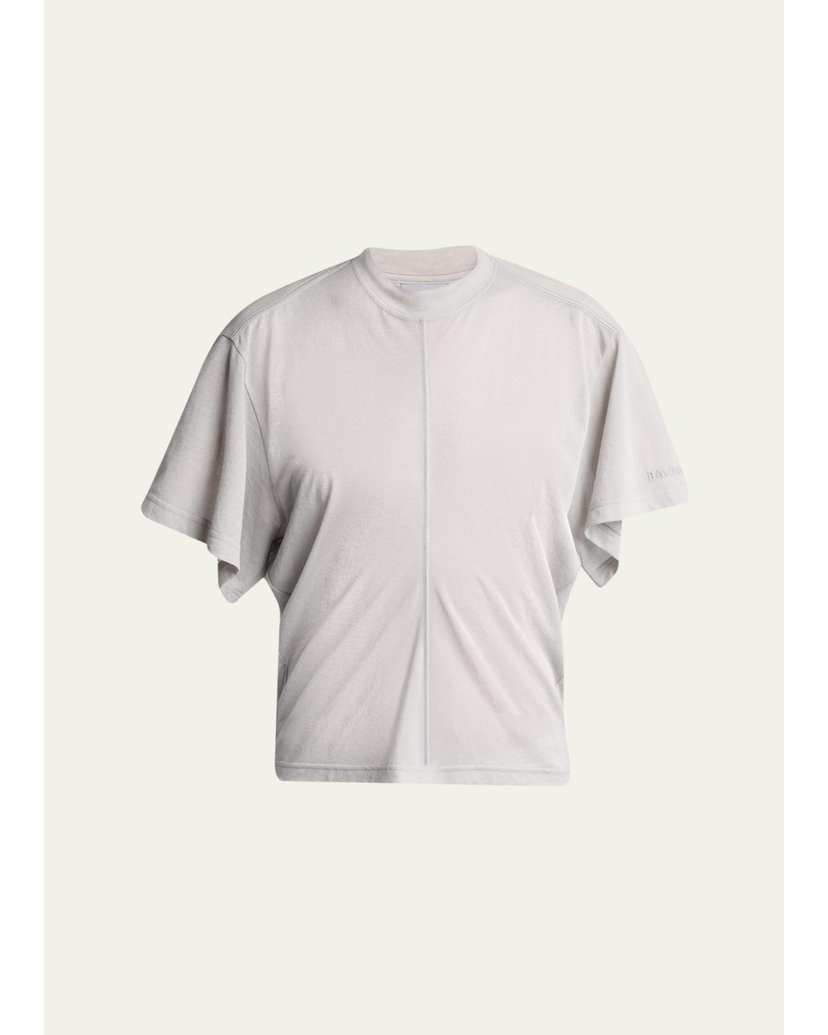 Transparent Jersey Draped T-Shirt