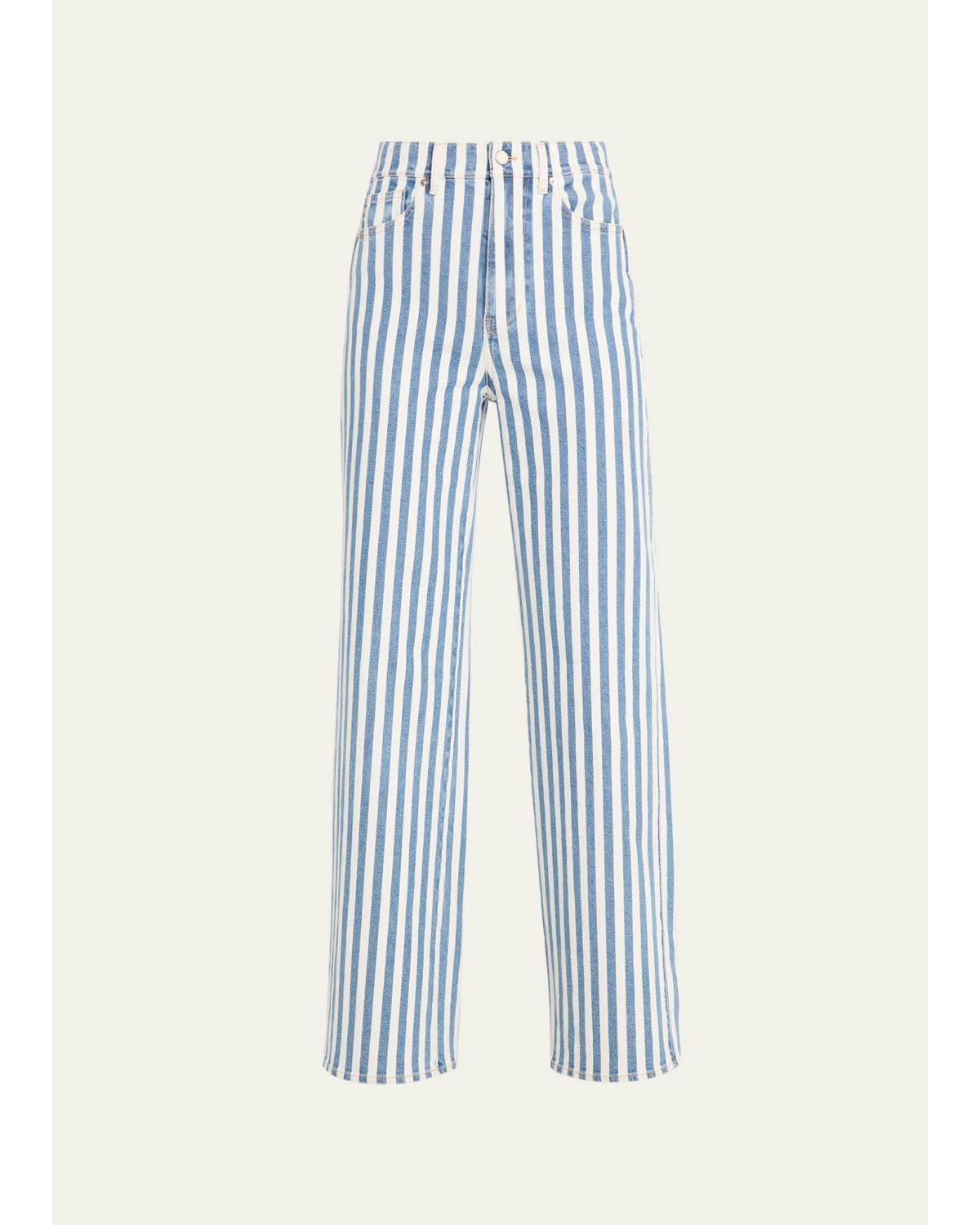 Taylor High-Rise Wide-Leg Striped Jeans
