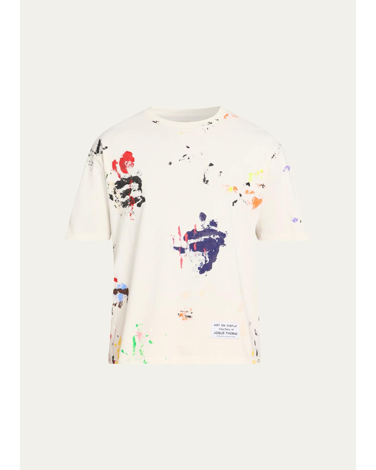 Gallery Department Men's Paint Splatter Cotton T-shirt In White