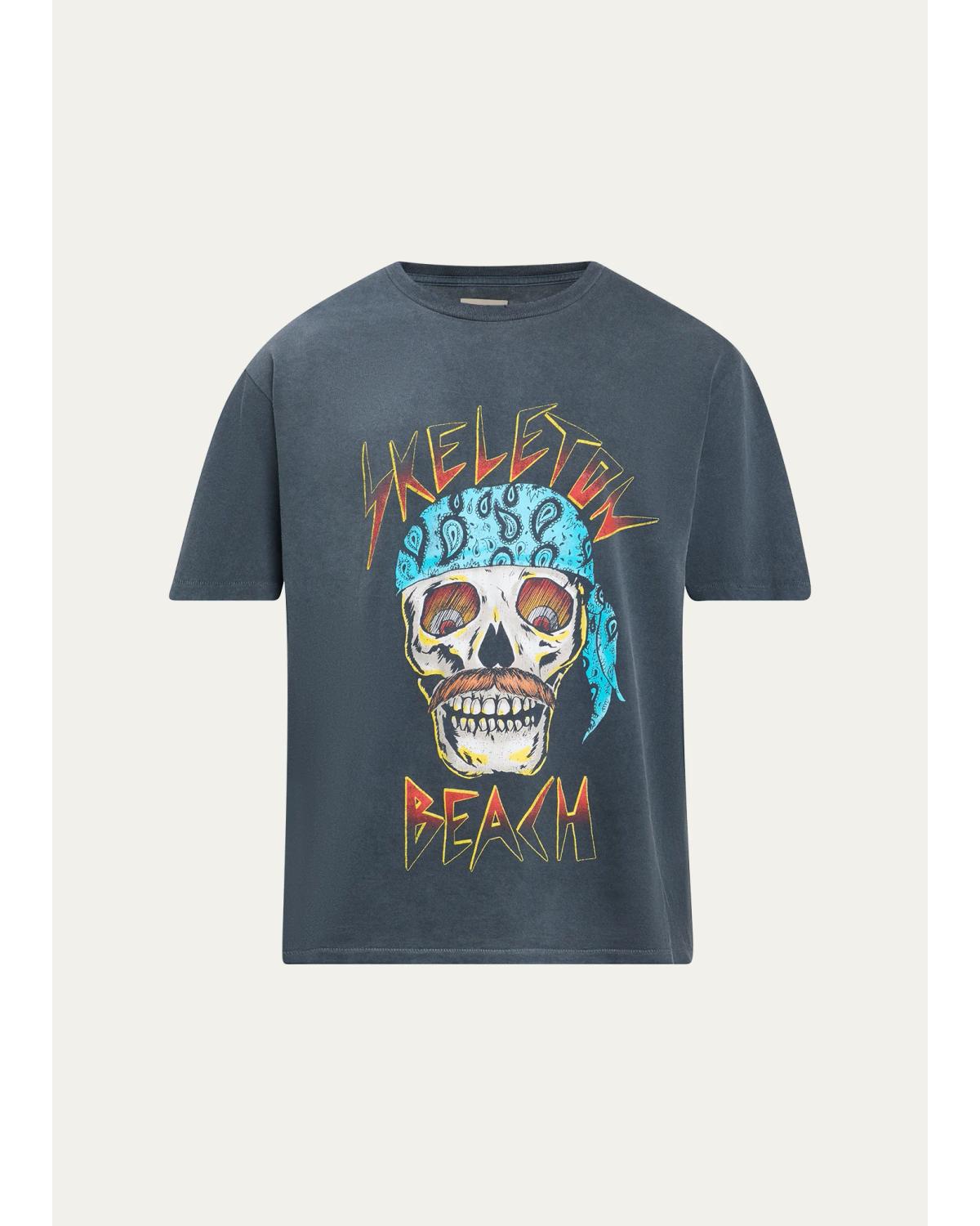 Gallery Department Men's Skeleton Beach Faded Jersey T-shirt In Black
