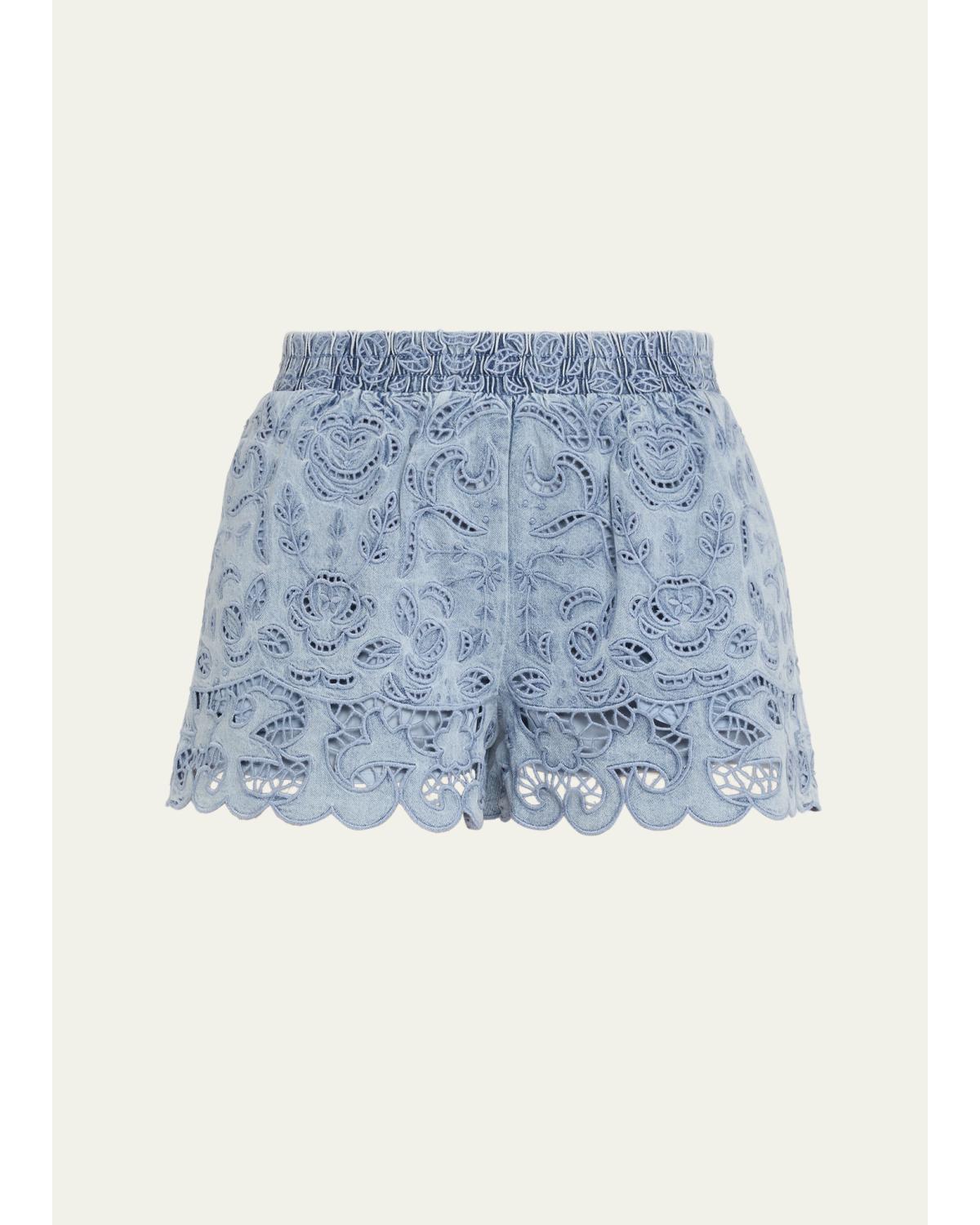 Kenley Eyelet Denim Shorts