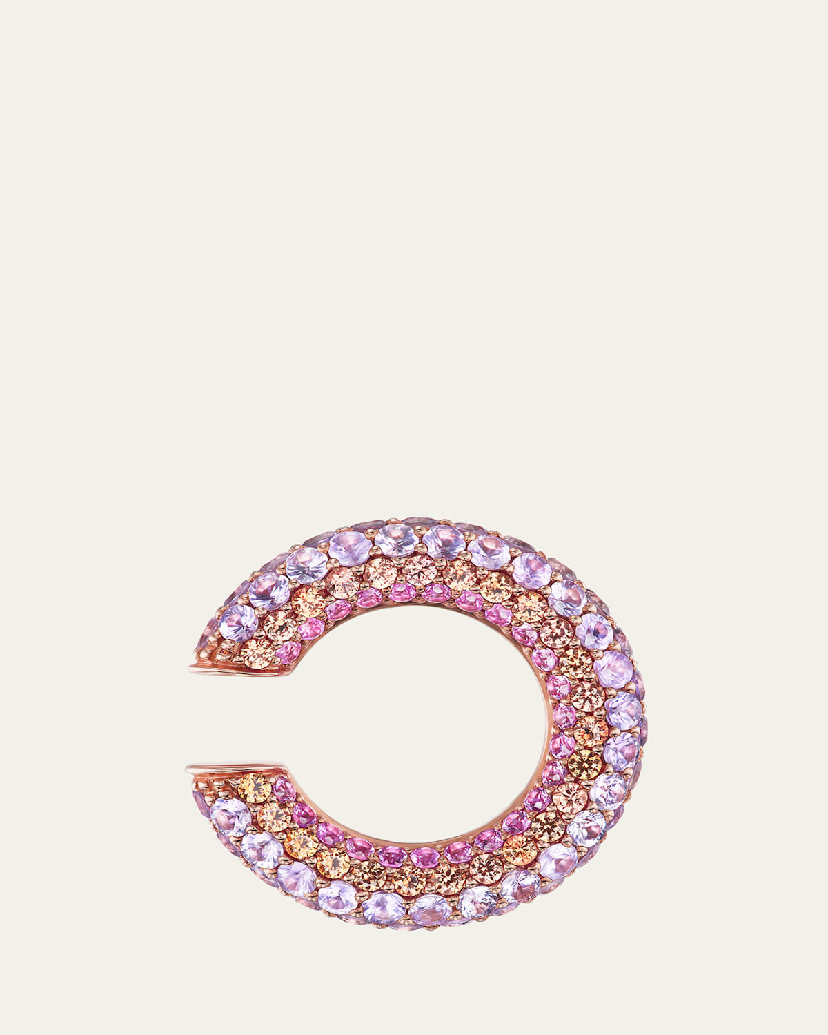 Desert Pink Sapphire Ear Cuff, Single