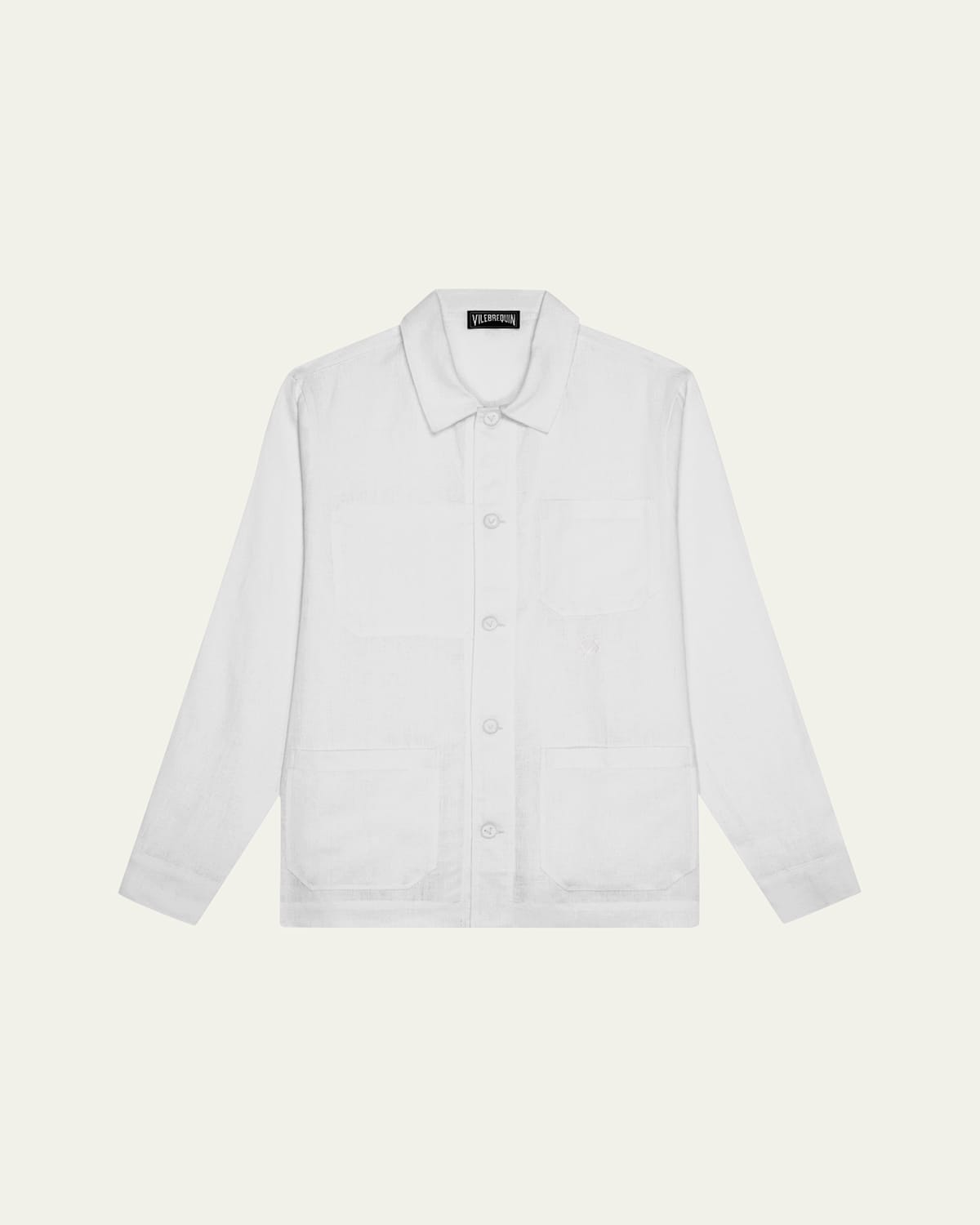 Vilebrequin Men's Linen Patch-Pocket Overshirt | Thumbnail 4 Vilebrequin Men's Linen Patch-Pocket Overshirt | Thumbnail 4