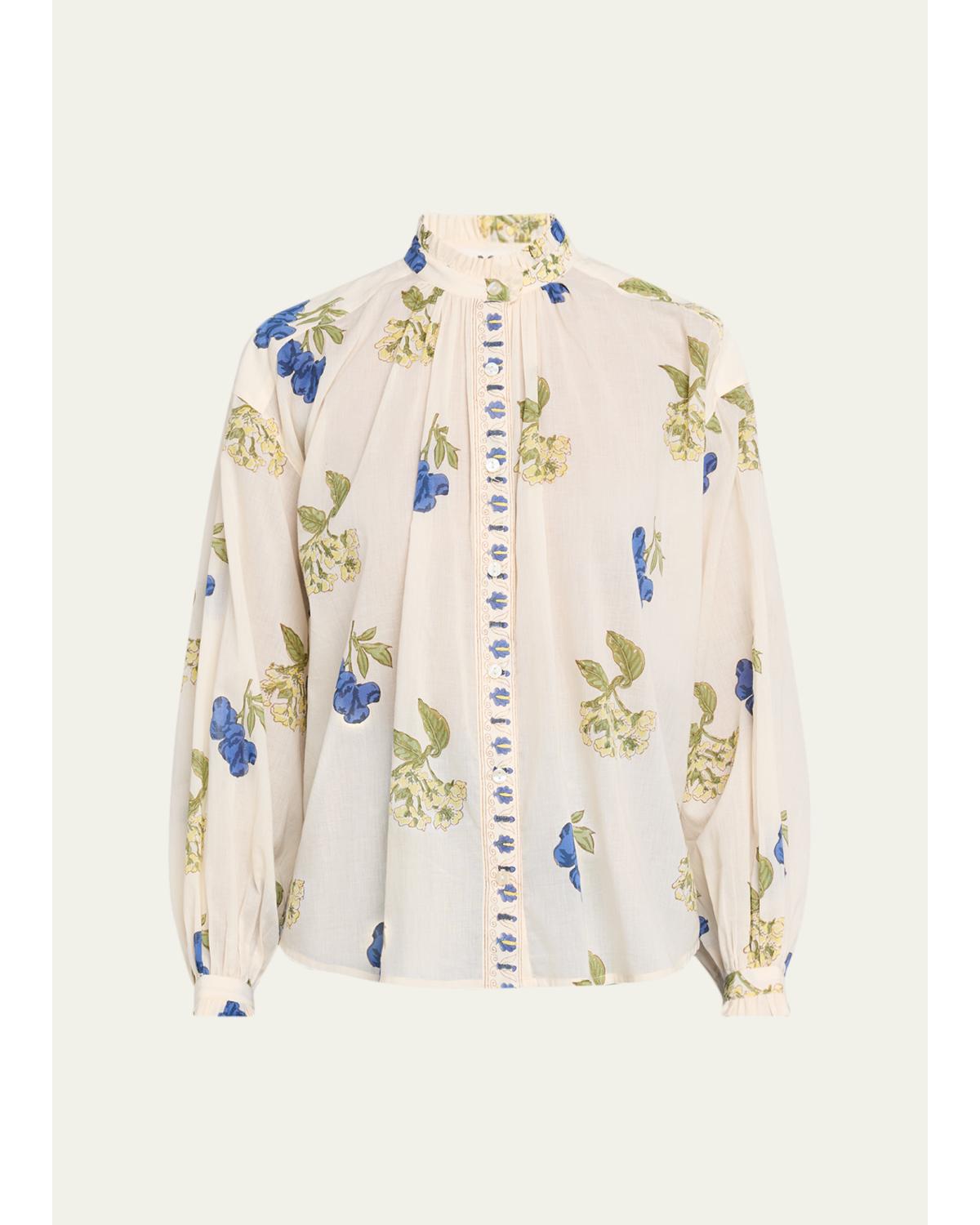 Poet Long-Sleeve Floral Cotton Blouse