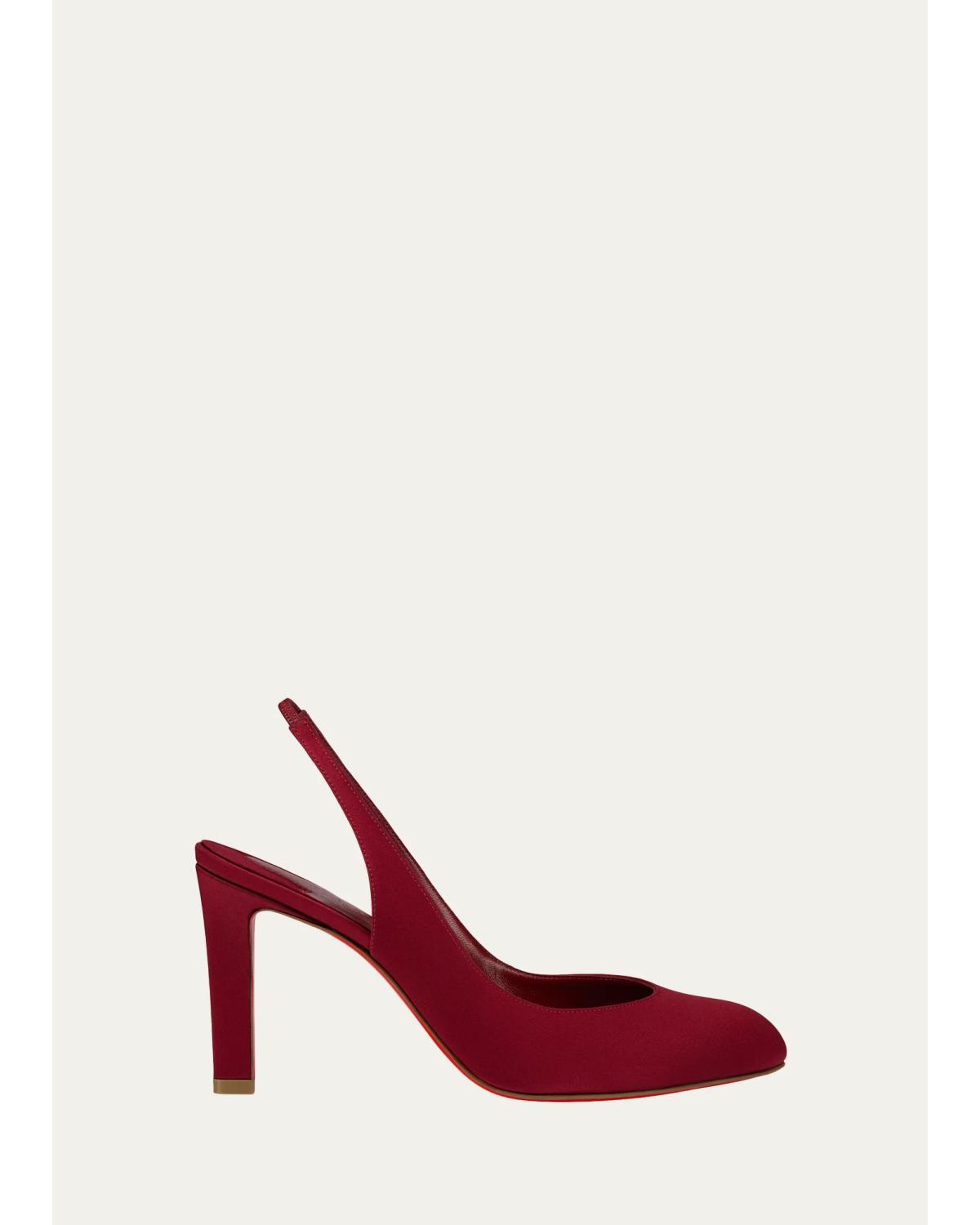 85mm Fanny Love Satin Slingback Pumps