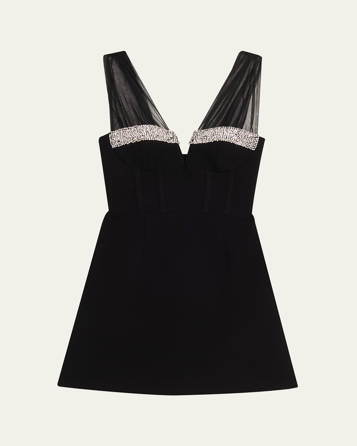 Rebecca Vallance Astros Crystal-trim Crepe Mini Dress In Black