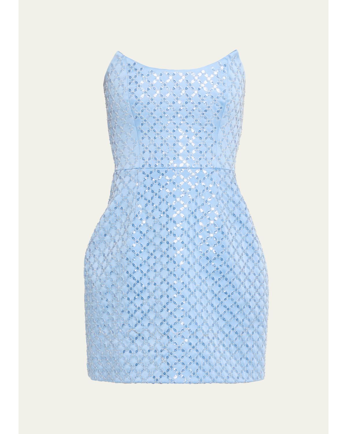 Alix Sequined Strapless Mini Dress