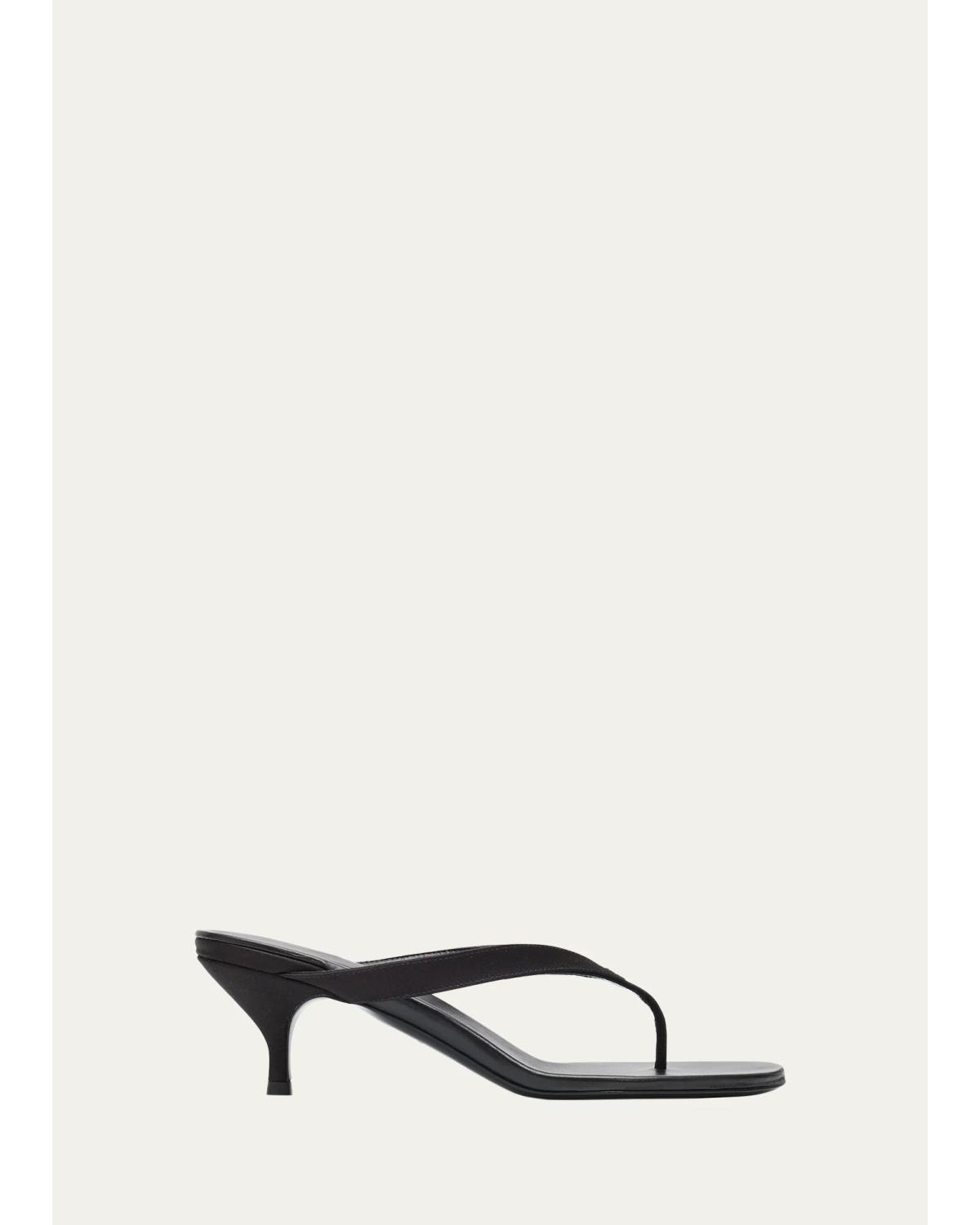 Kitten-Heel Thong Sandals