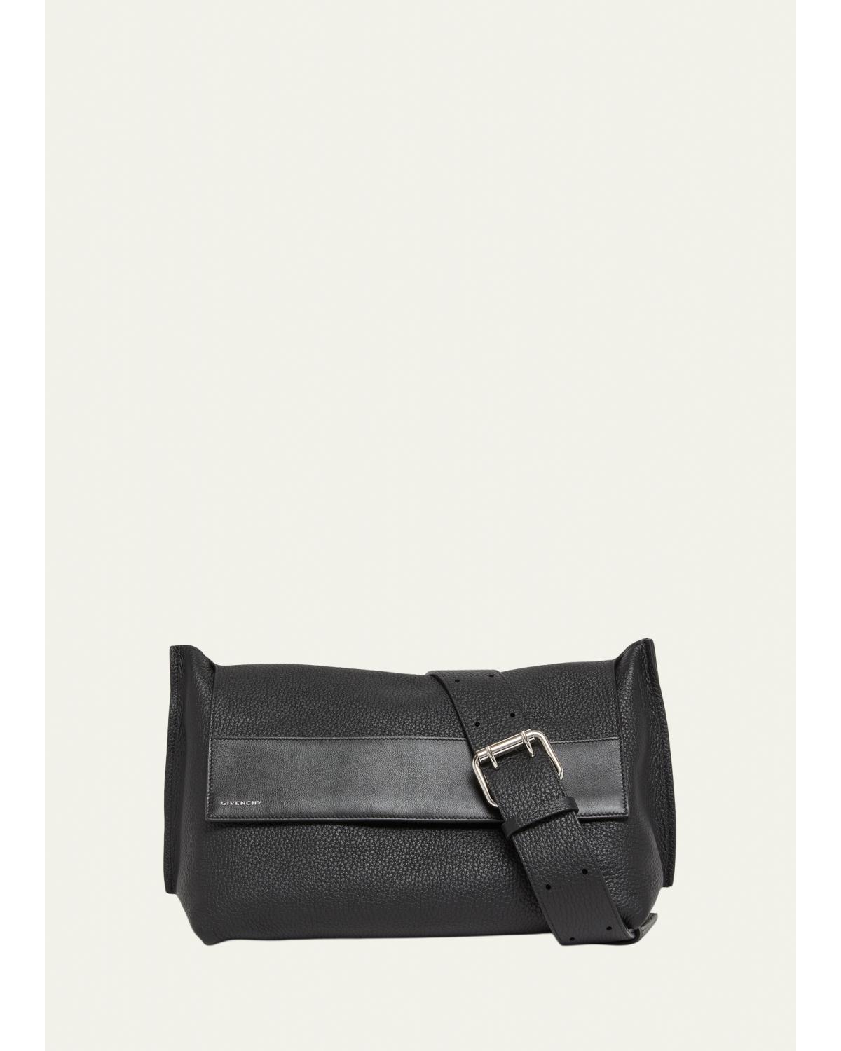 Men's Leather Flap-Top Crossbody Bag