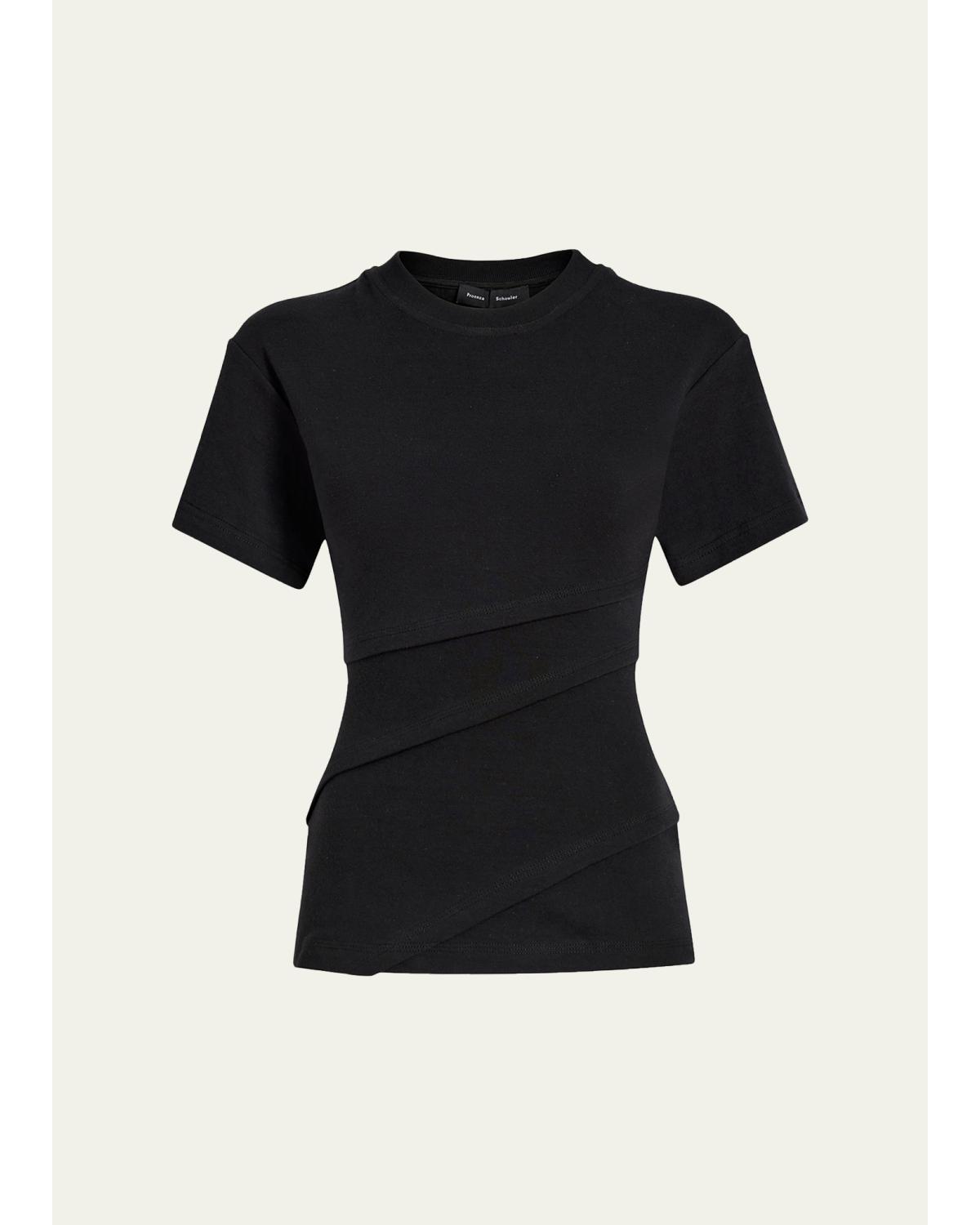 Hilma Pleated Cotton-Blend Top