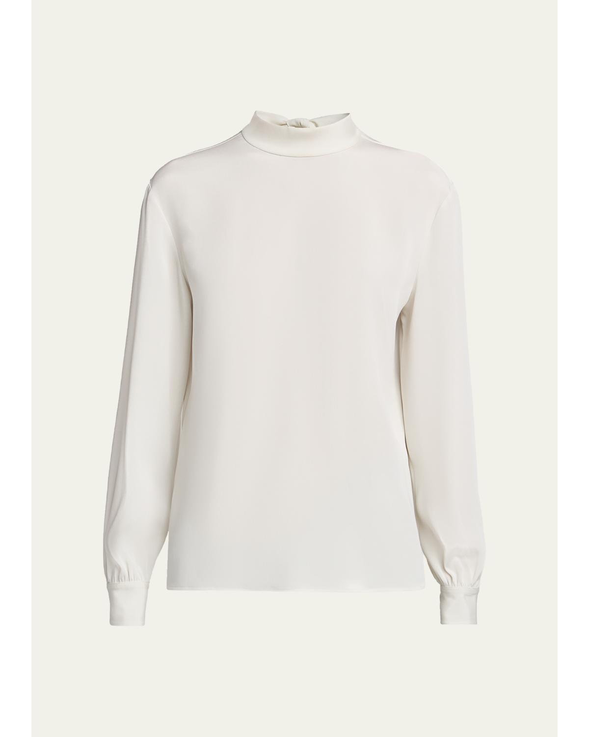 Neck-Tie Long-Sleeve Top