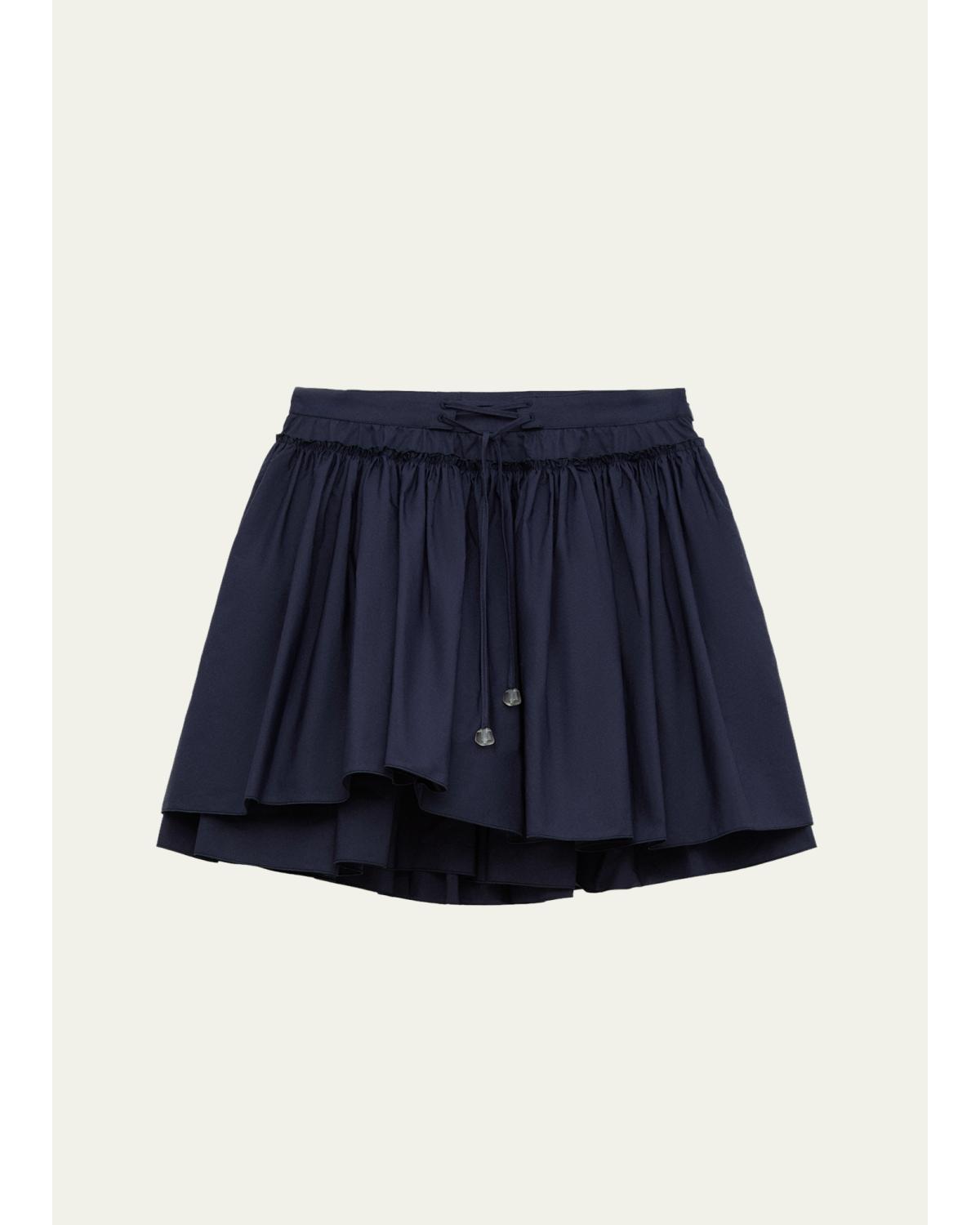 X Paula'S Ibiza Layered Cotton Drawstring Mini