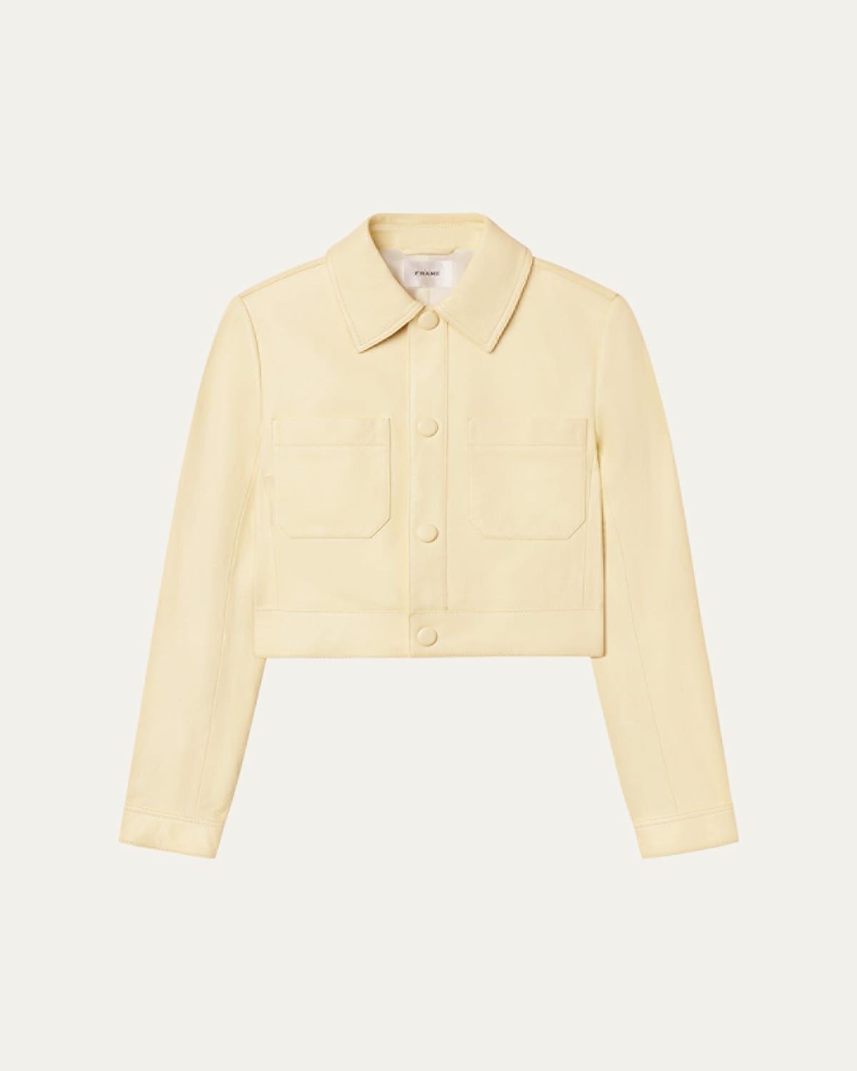 Frame The Small Leather Jacket In Yellow