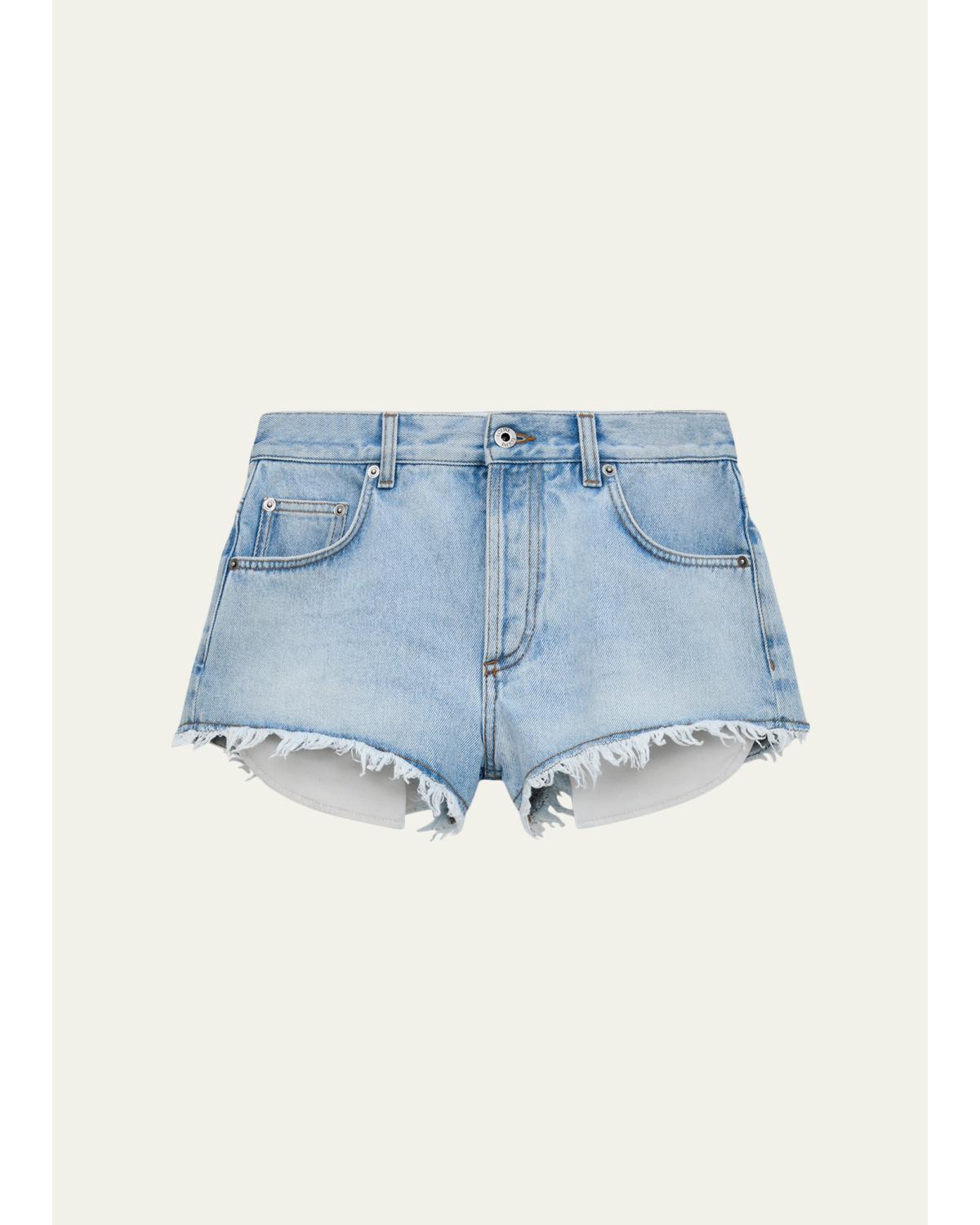 x Paula's Ibiza Cotton Anagram Frayed Cut-Off Shorts
