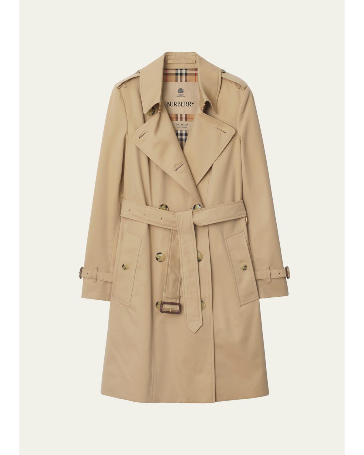 Chelsea Belted Double-Breasted Trench Coat