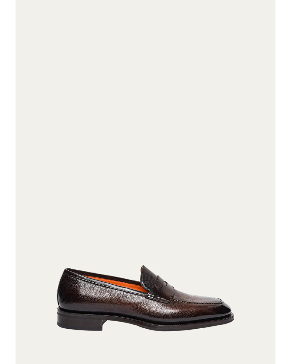 Men'S Gregor Grained Leather Penny Loafers