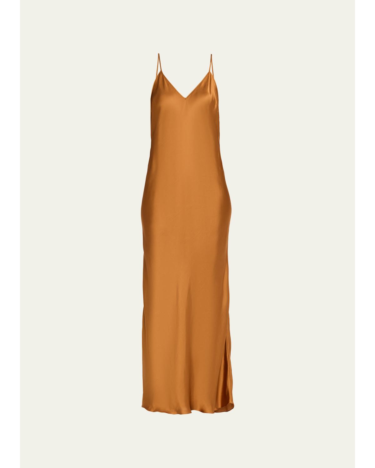 Nevana Satin Backless Maxi Slip Dress