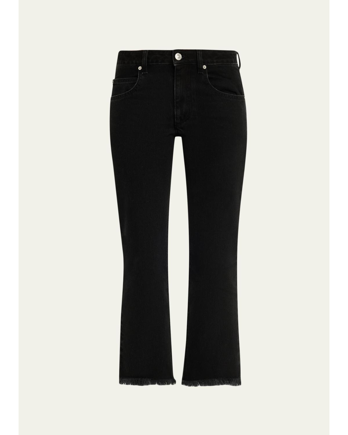 Ombela Frayed Straight-Leg Ankle Jeans