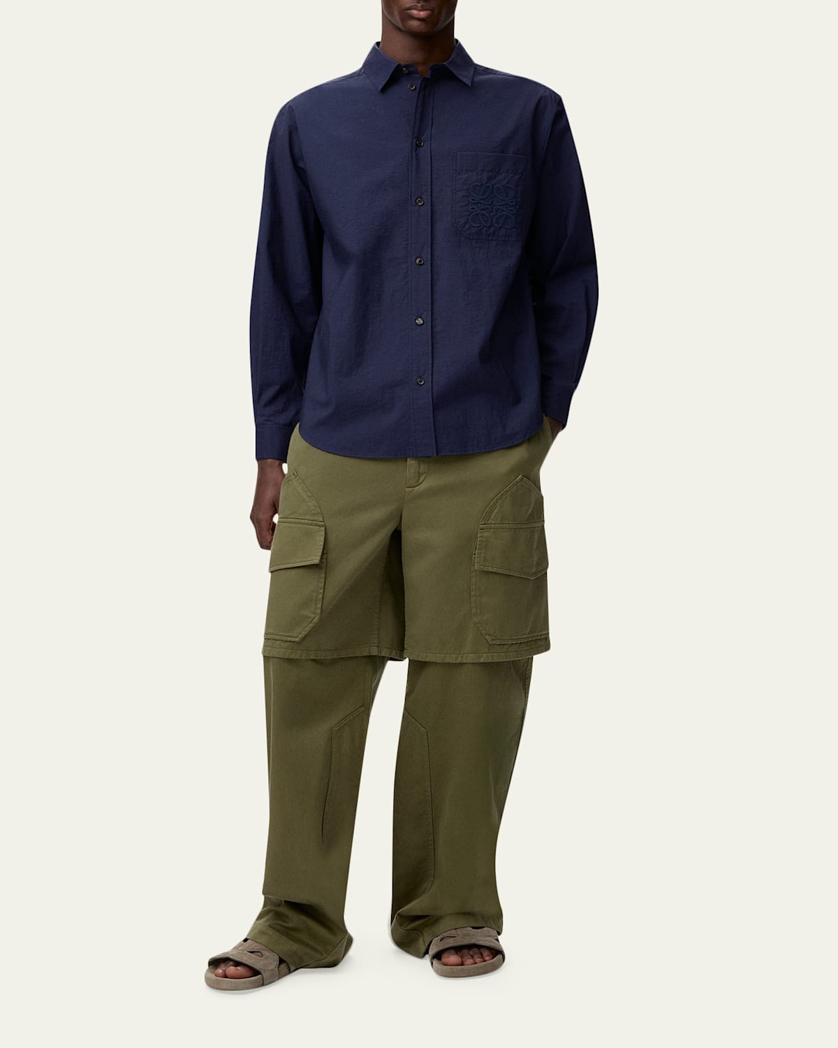 X Paula'S Ibiza Men'S Long-Sleeve Anagram Pocket Shirt