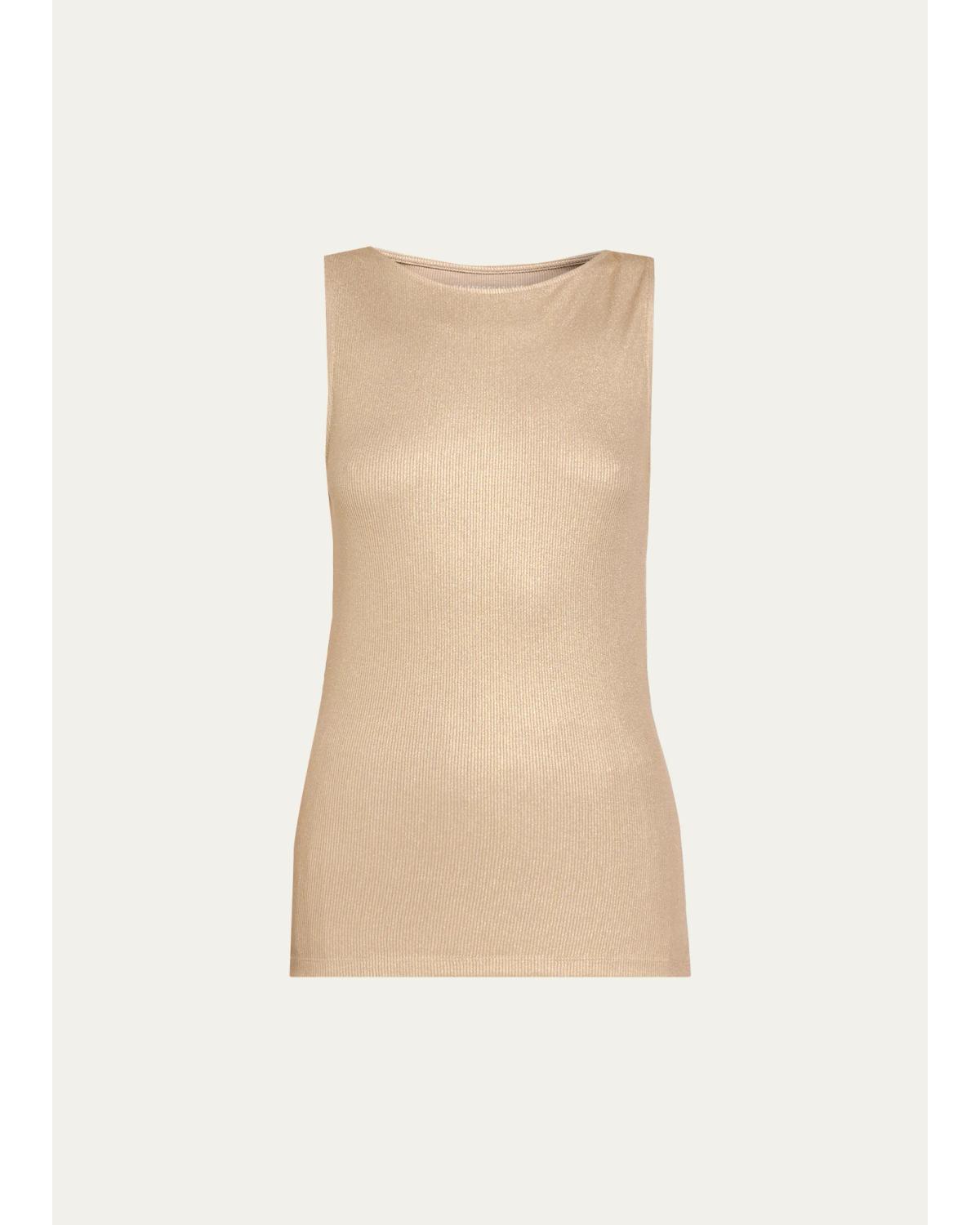 Soft Touch Metallic Knit Tank Top