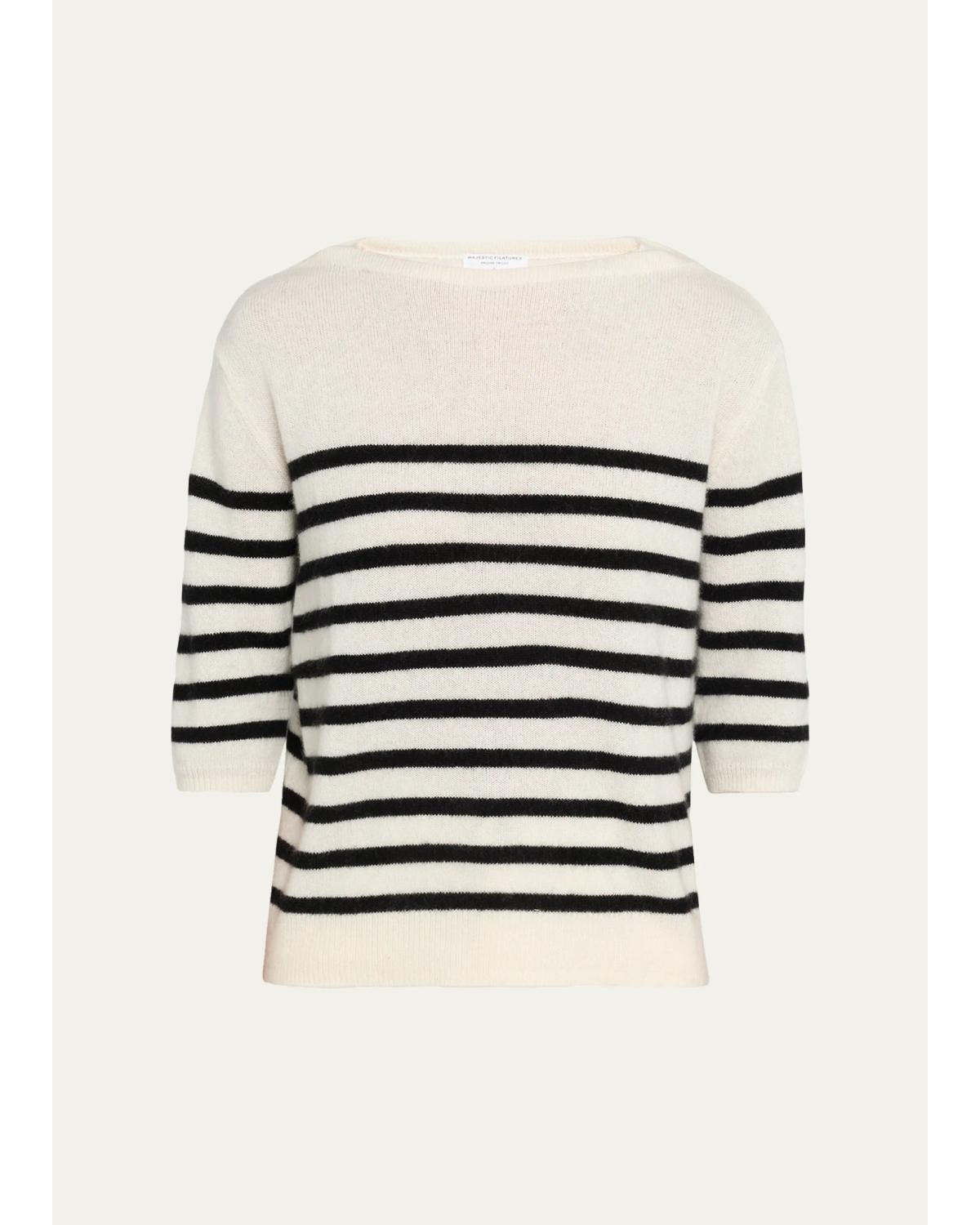 Merino Extrafine Striped Crewneck Sweater