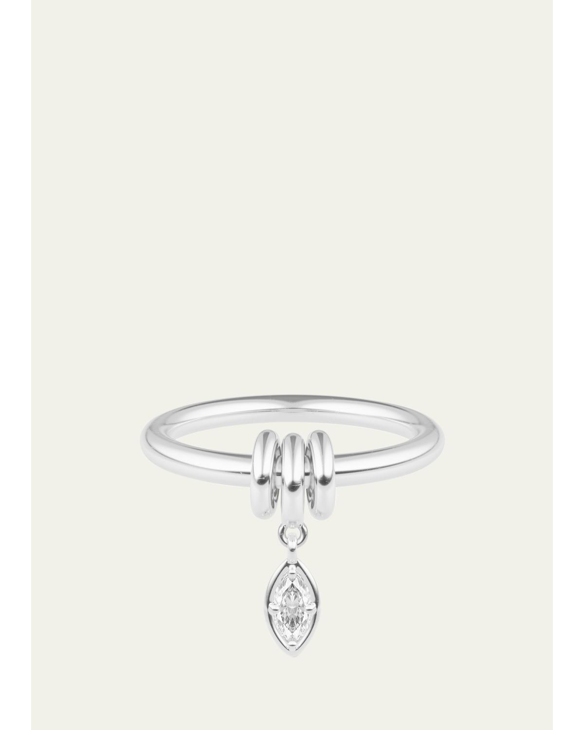 Pia Sterling Silver Marquise Diamond Ring