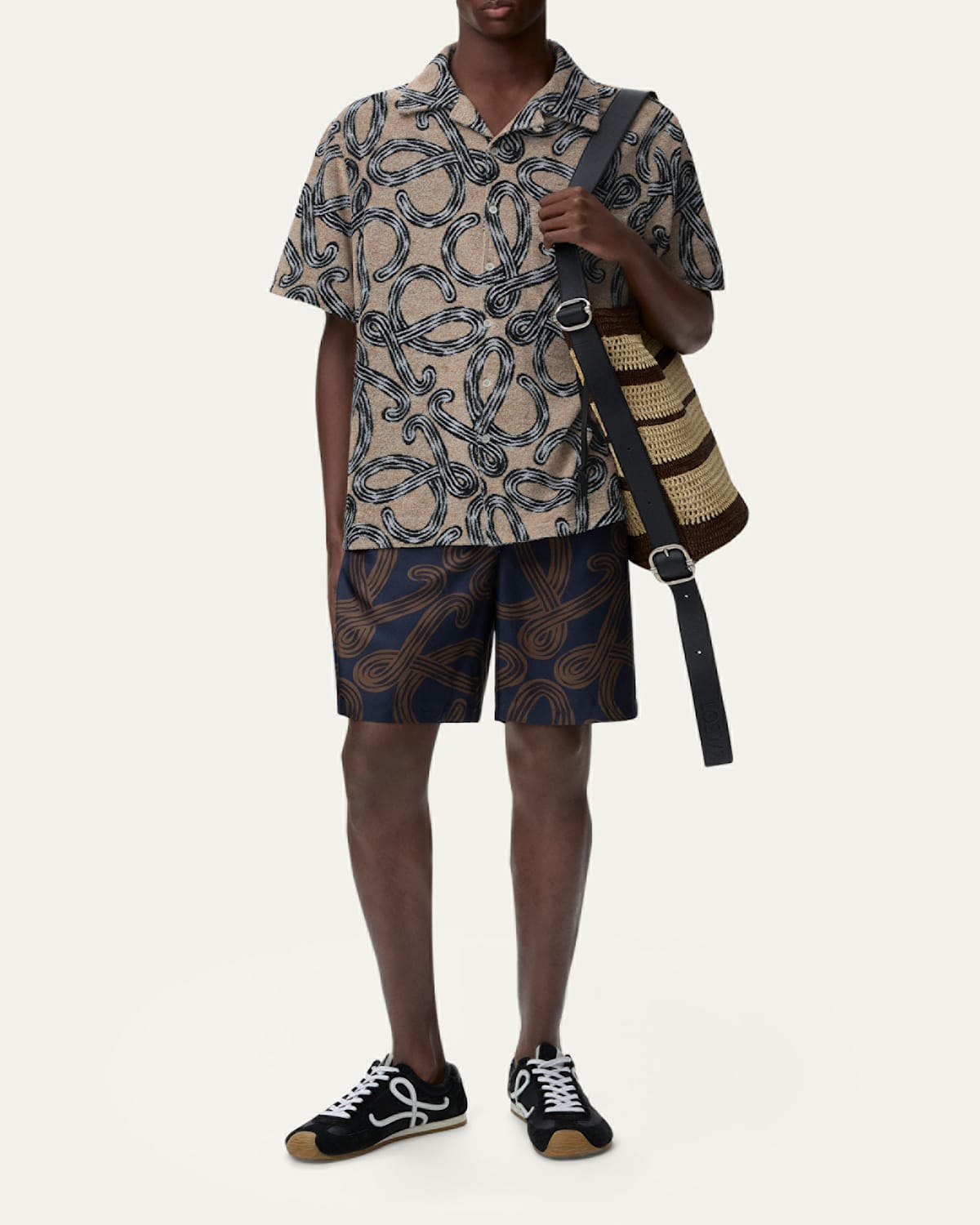 X Paula'S Ibiza Men'S Towel Terry Jacquard L-Script Short-Sleeve Shirt