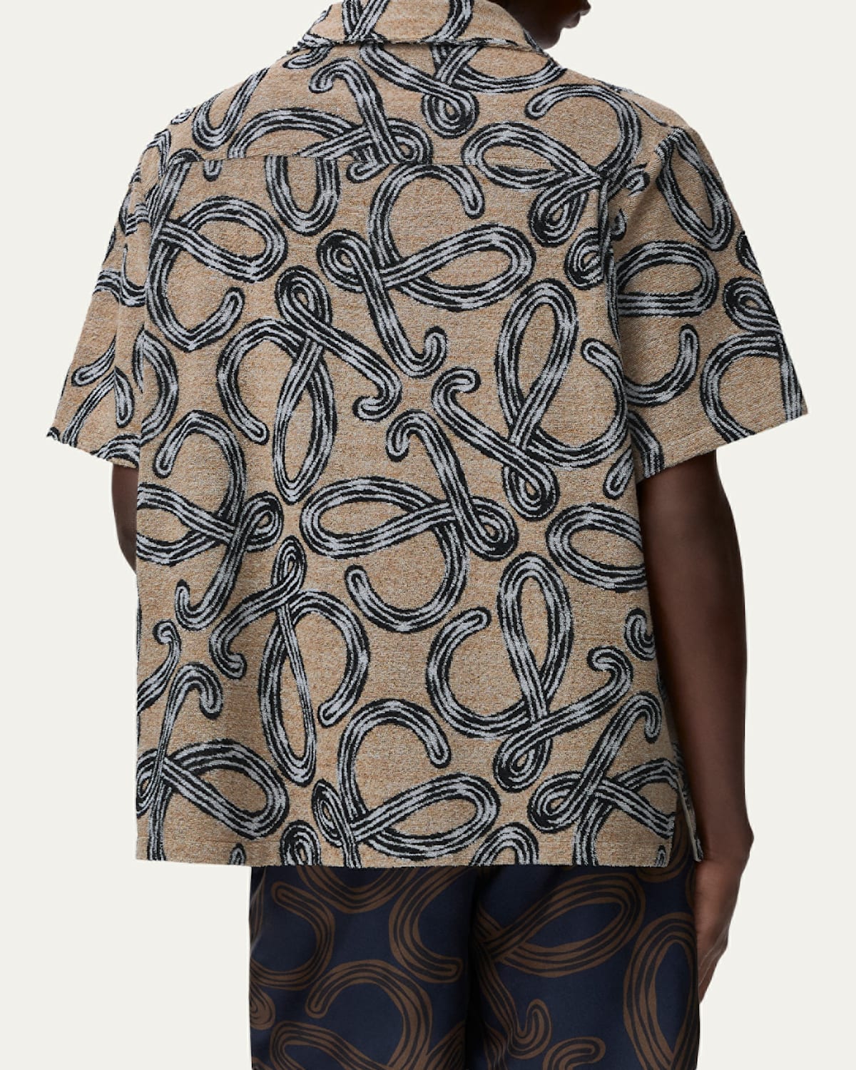 X Paula'S Ibiza Men'S Towel Terry Jacquard L-Script Short-Sleeve Shirt