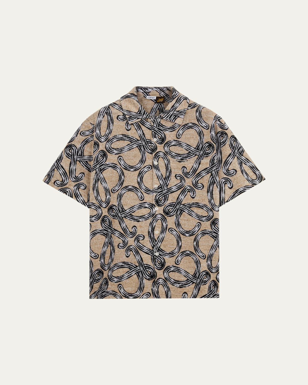 X Paula'S Ibiza Men'S Towel Terry Jacquard L-Script Short-Sleeve Shirt