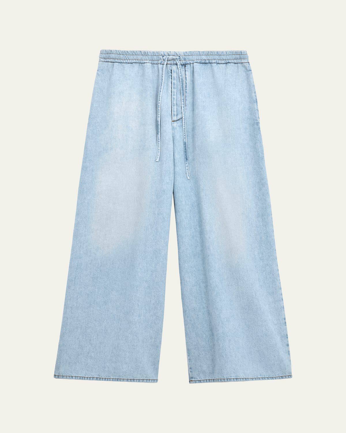 X Paula'S Ibiza Men'S Denim Cropped Wide-Leg Drawstring Pants
