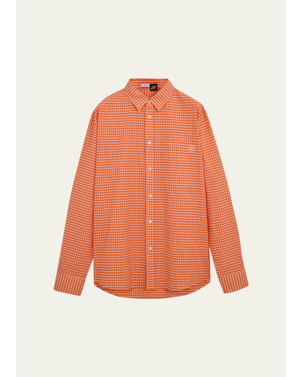 X Paula'S Ibiza Men'S Gingham Button-Down Shirt