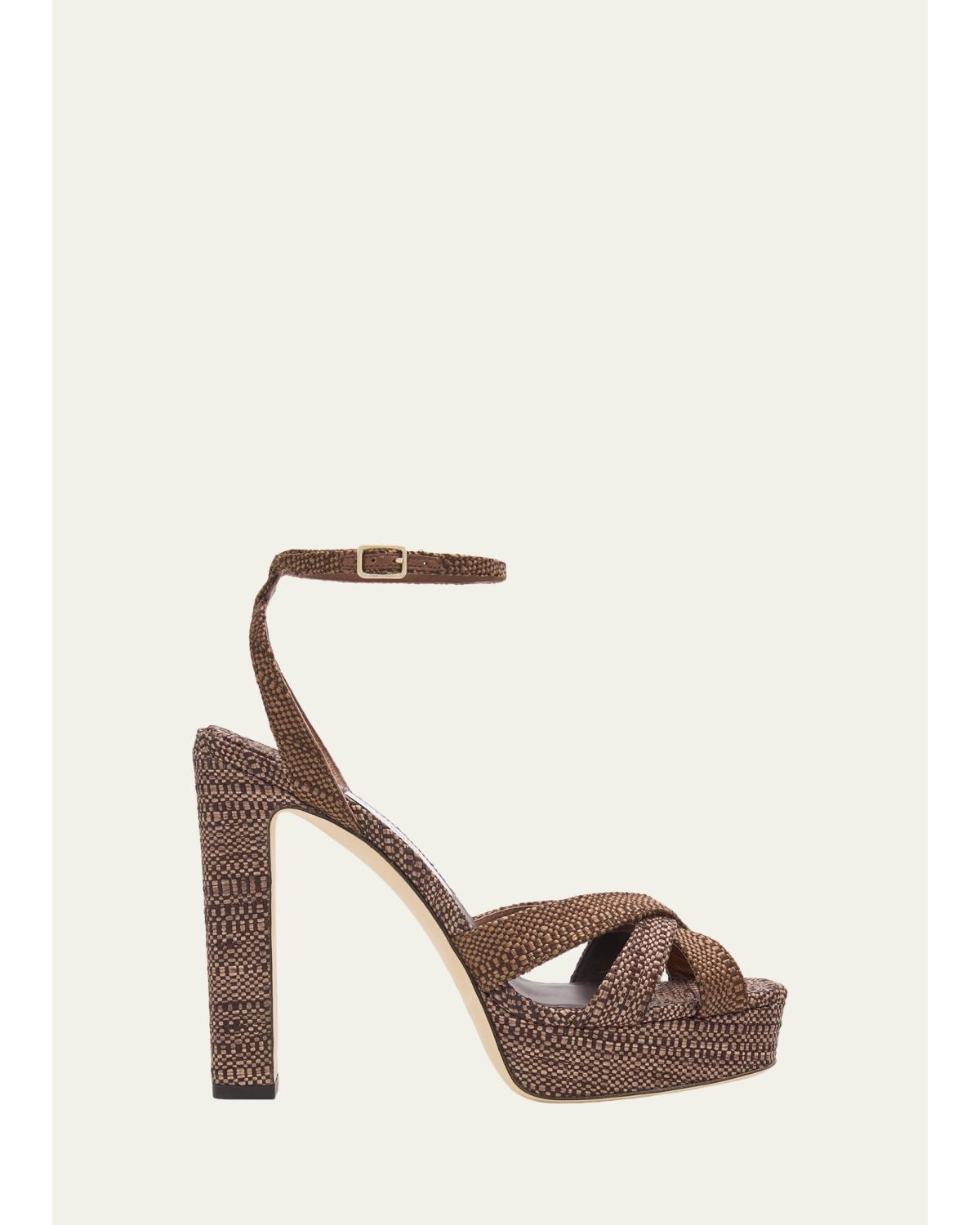 120mm Kove Raffia Platform Sandals