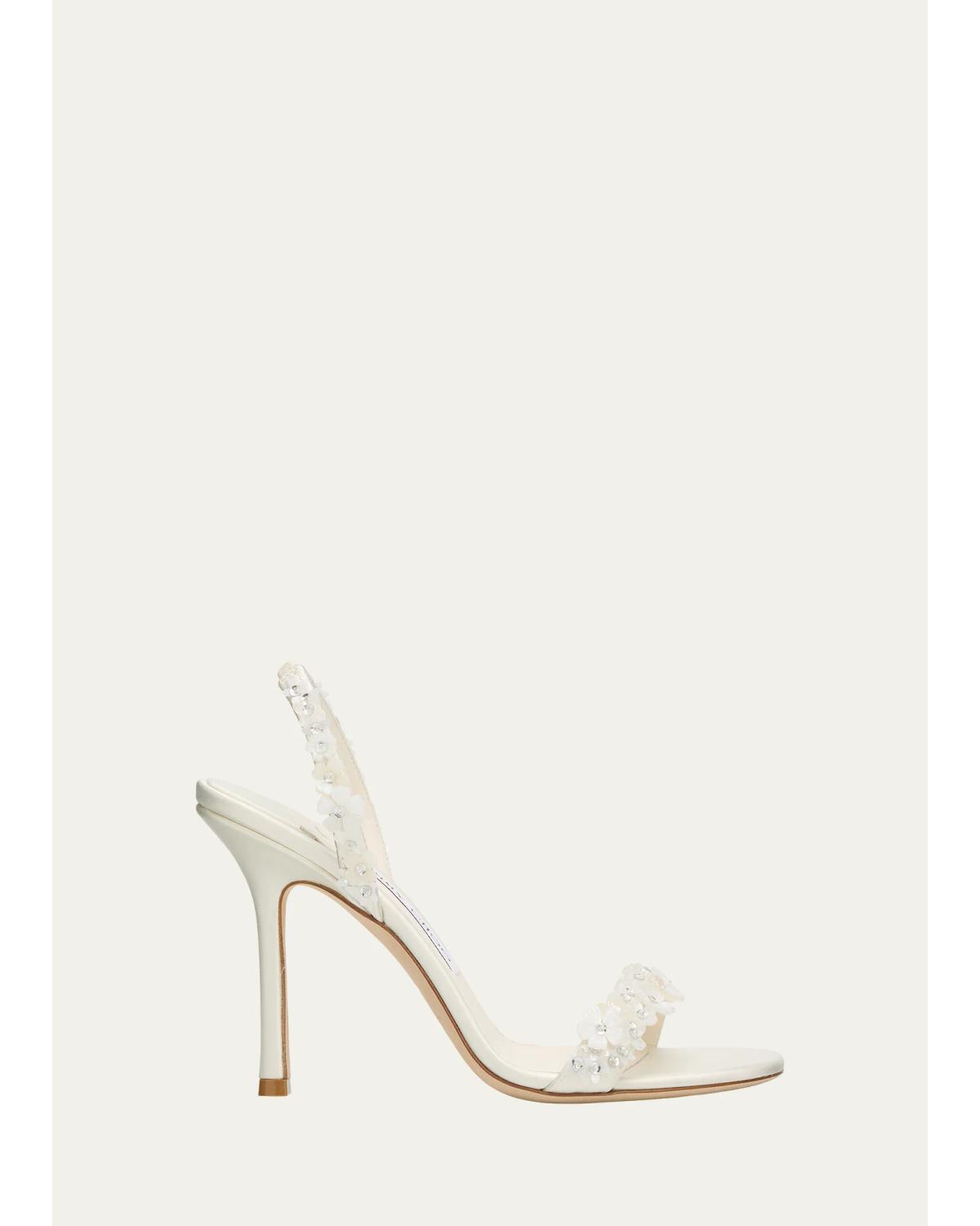 Jenn 100Mm Daisy-Embroidered Slingback