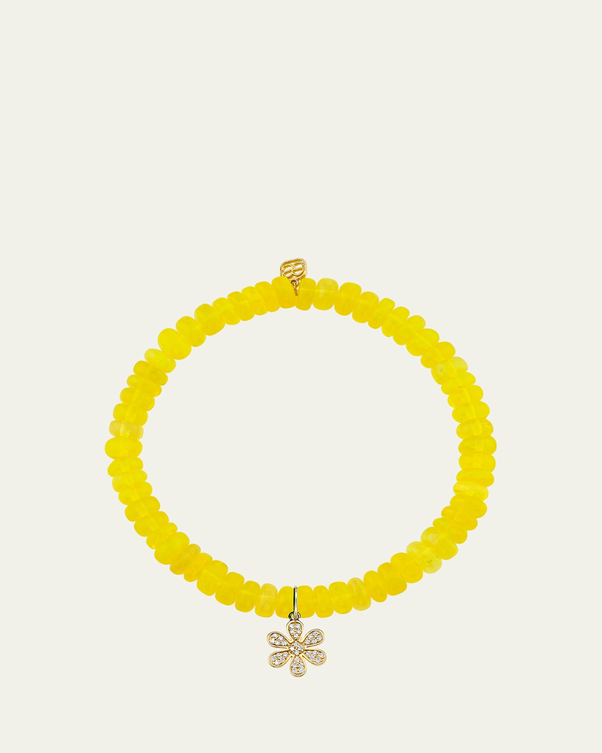 Sydney Evan 14K Diamond Pave Daisy on Yellow Opal Bracelet | Thumbnail 4