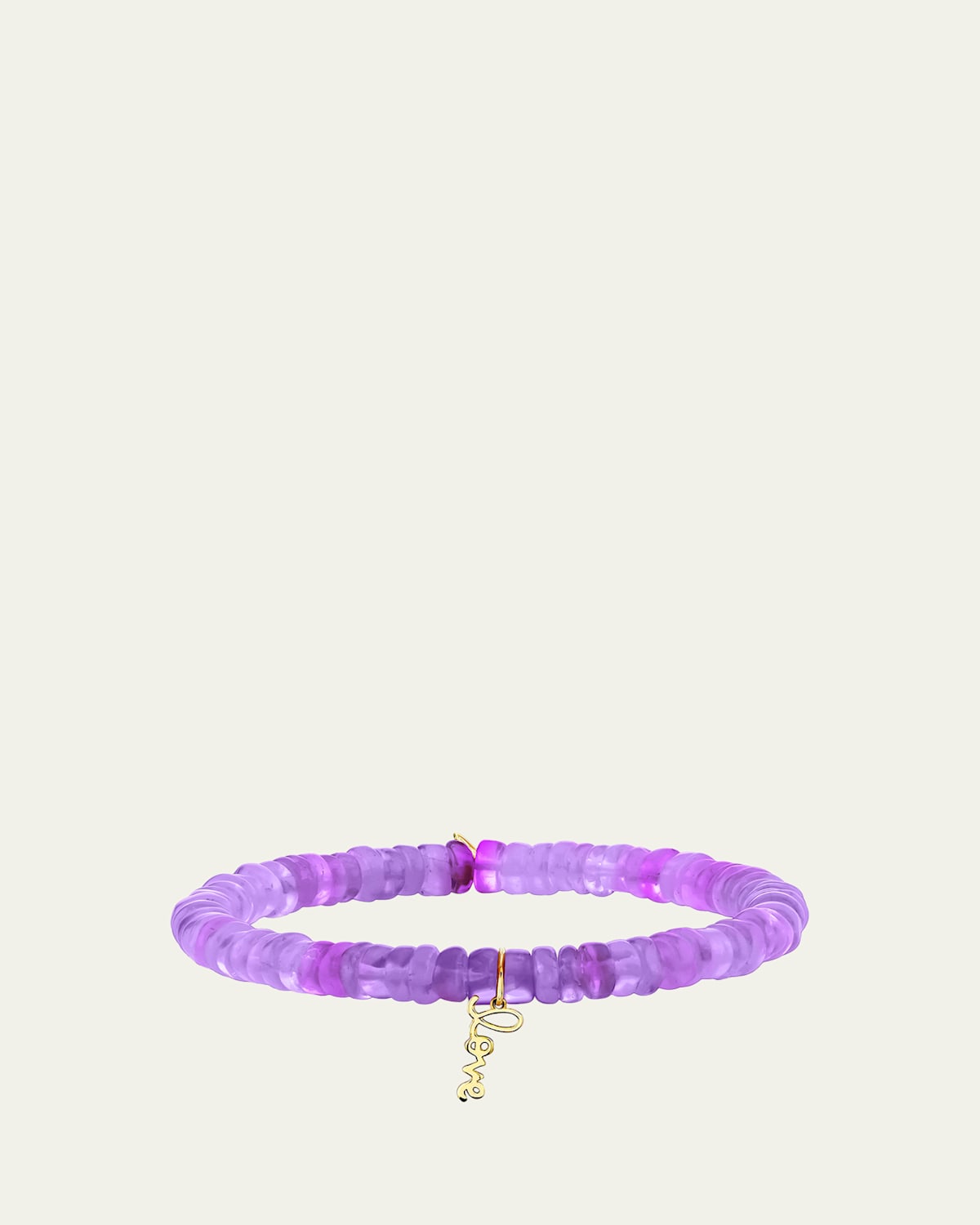 Sydney Evan 14K Tiny Love Script on Purple Opal Bracelet | Thumbnail 4