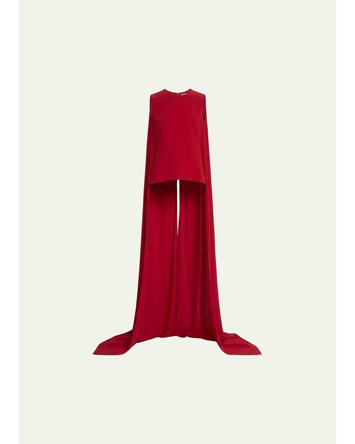 Opera Draped Wool Crepe Blouse