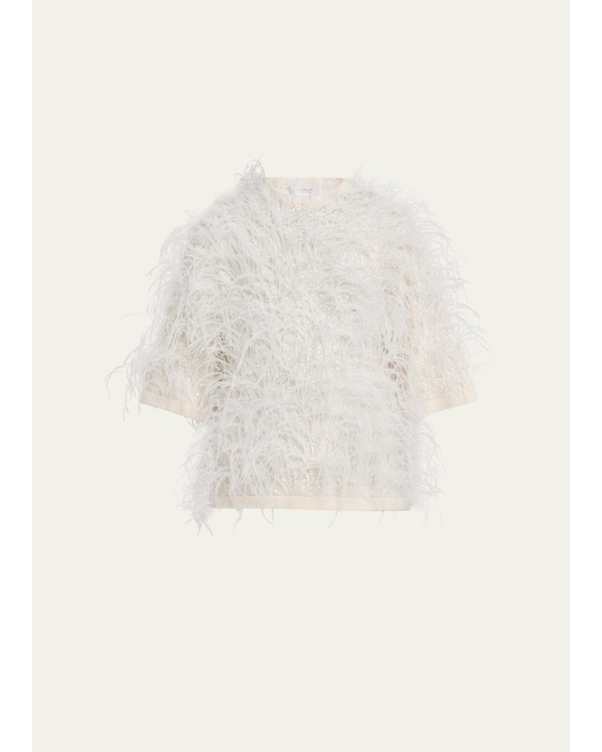 Sequin & Feather Cashmere Sweater