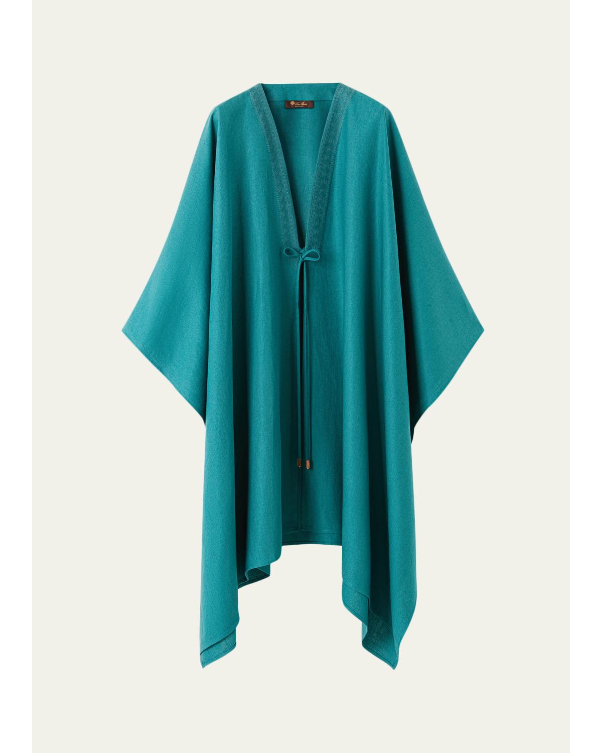 Carmen V-Neck Linen Cape